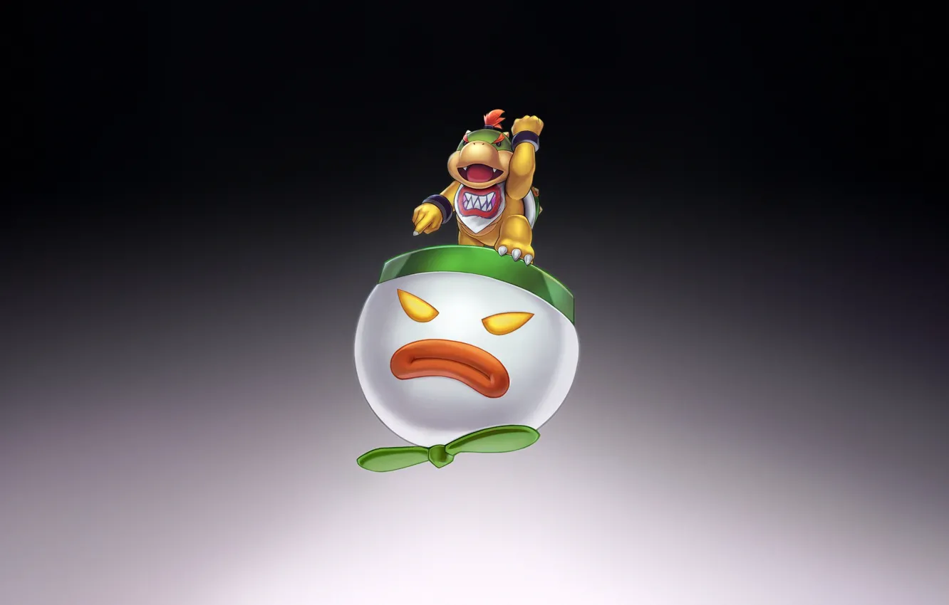 Photo wallpaper fantasy, art, background, Illustration, Minimalism, Super Mario, Character, Bowser