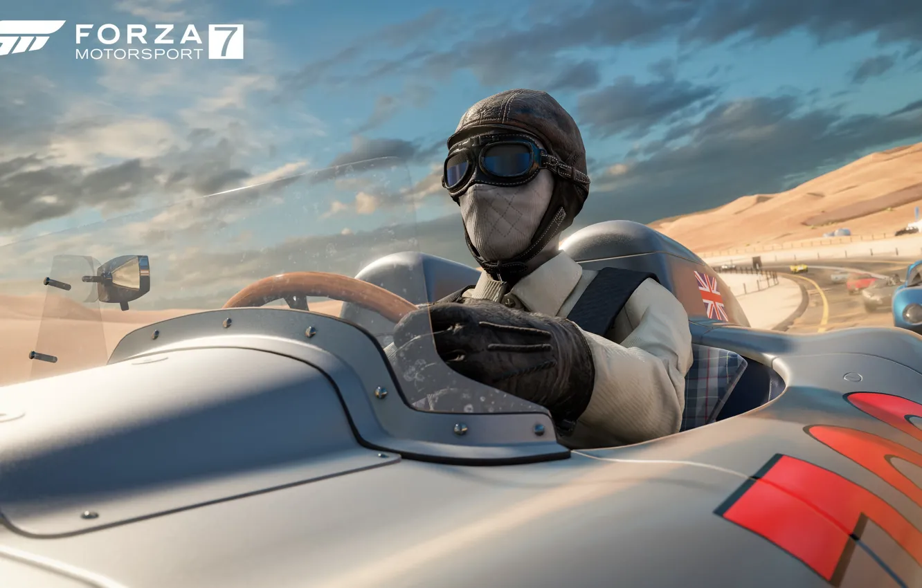 Photo wallpaper car, game, race, speed, flag, Forza Motorsport, Forza Motorsport 7
