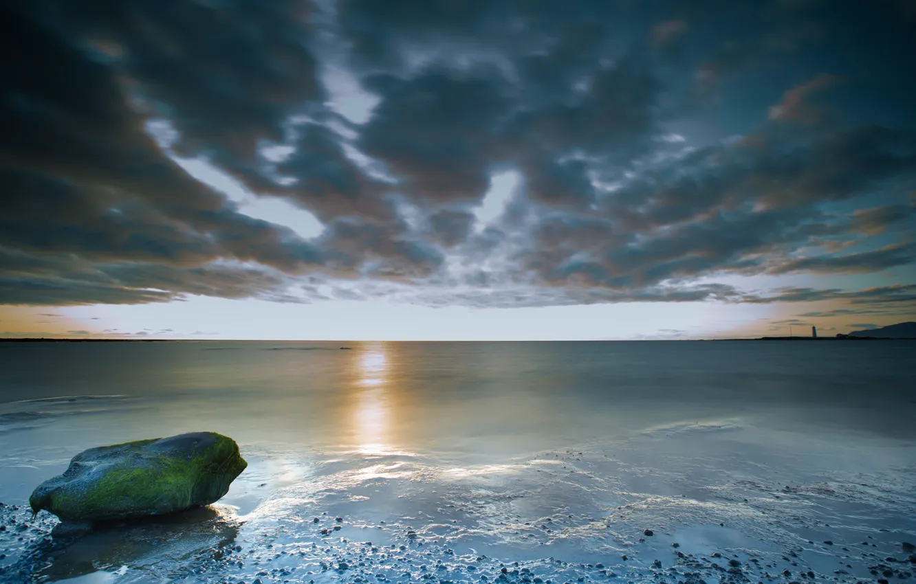 Photo wallpaper sea, the sky, clouds, Iceland, Iceland