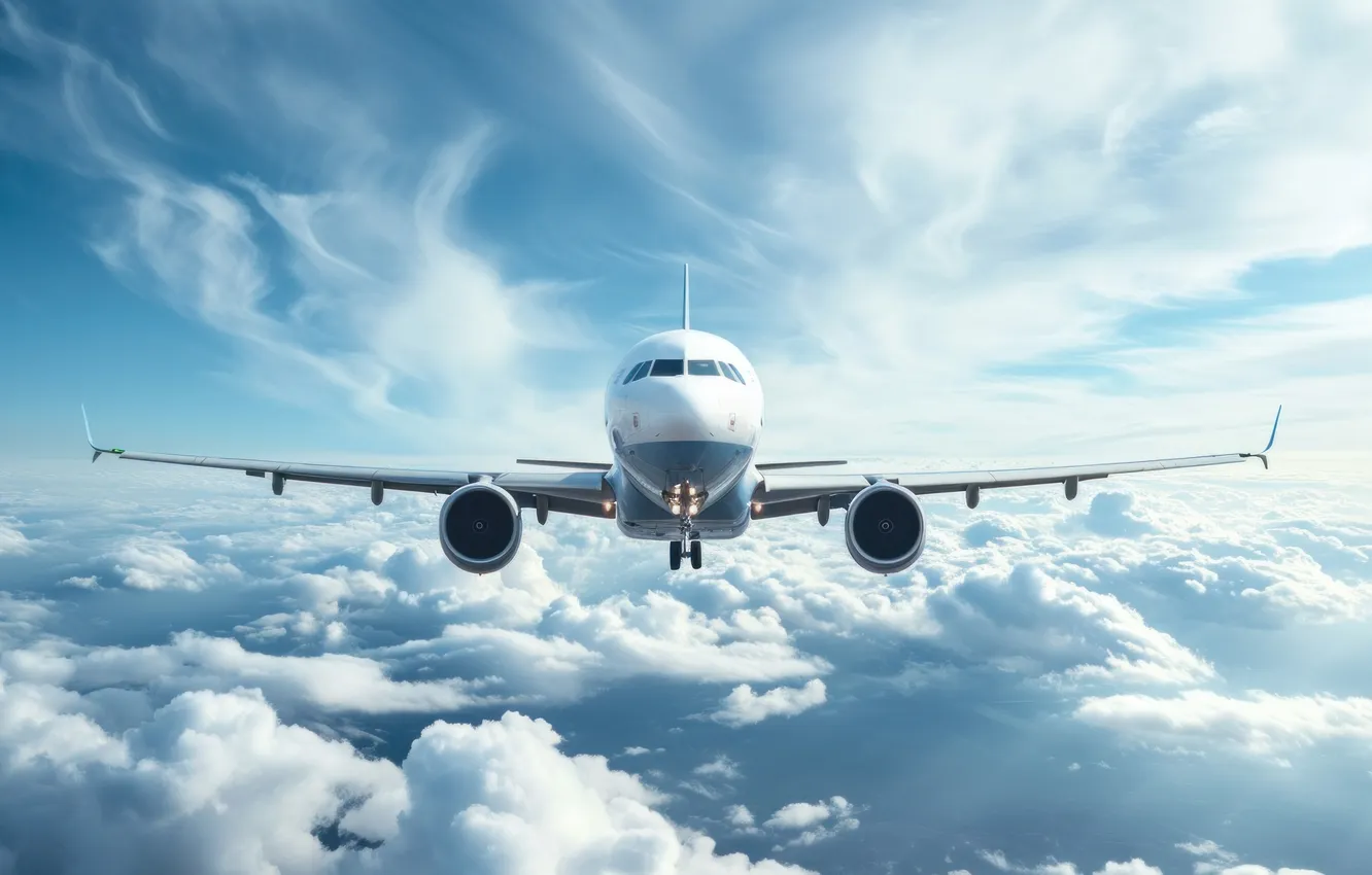 Photo wallpaper flight, aviation, technique, the plane, AI art, neural network