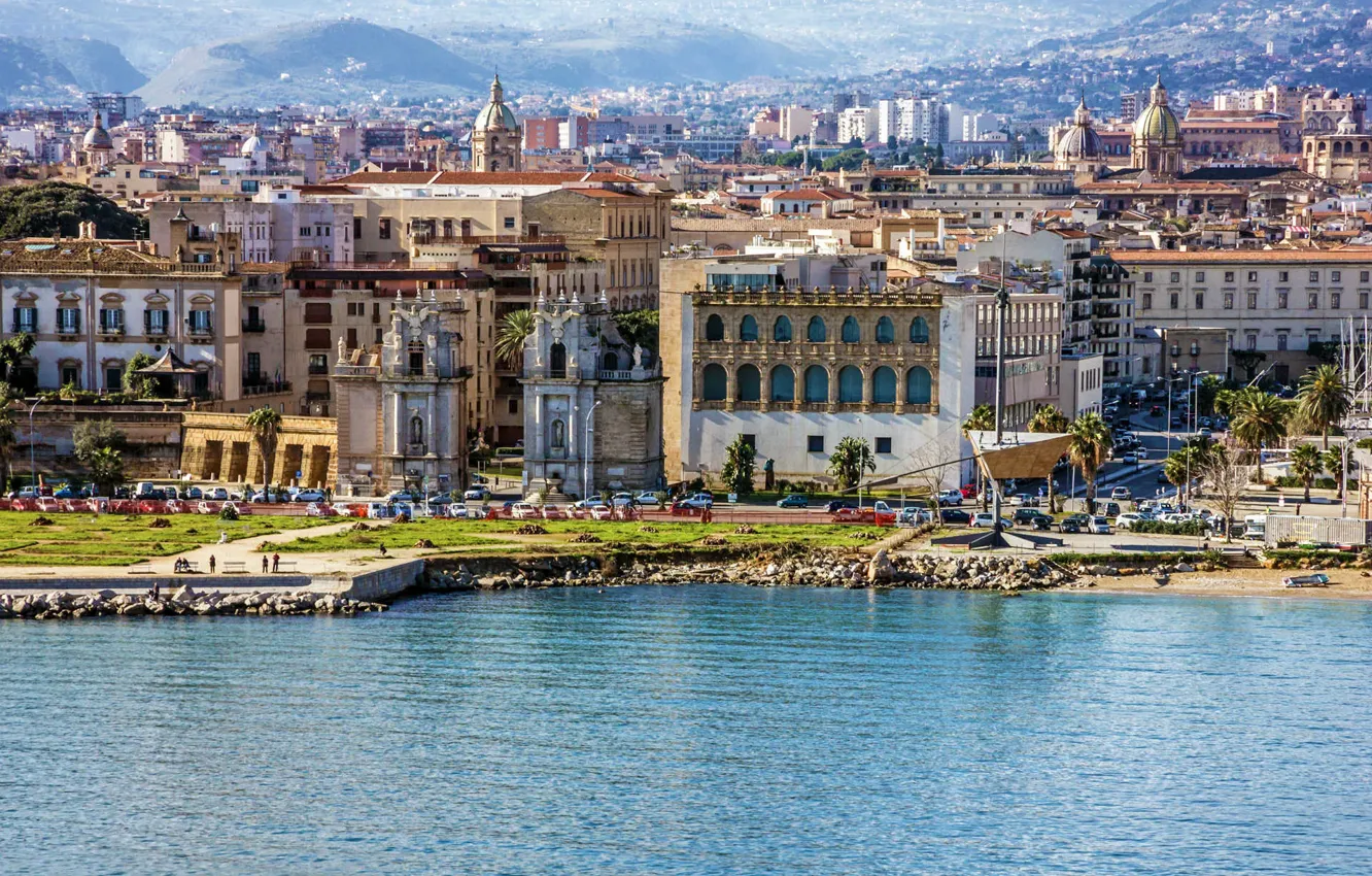 Photo wallpaper sea, home, Italy, Sicily, Palermo