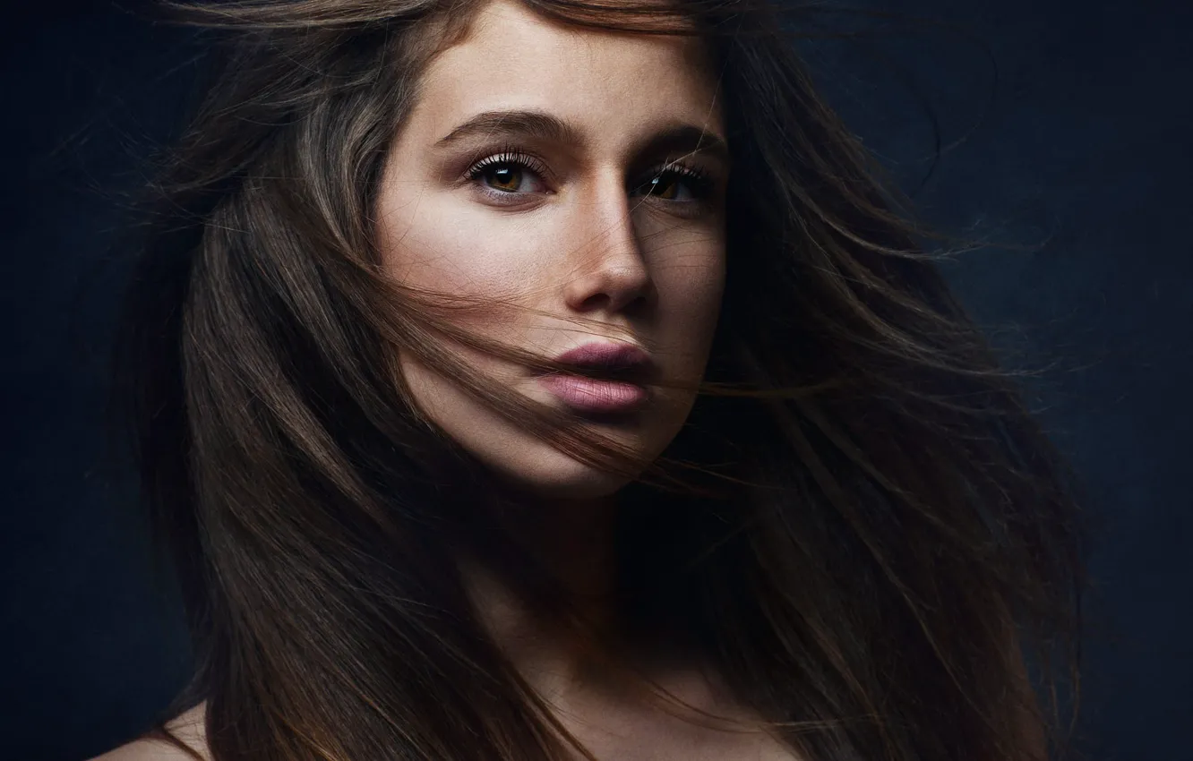 Photo wallpaper sponge, the beauty, curls, brown-eyed, Shelly
