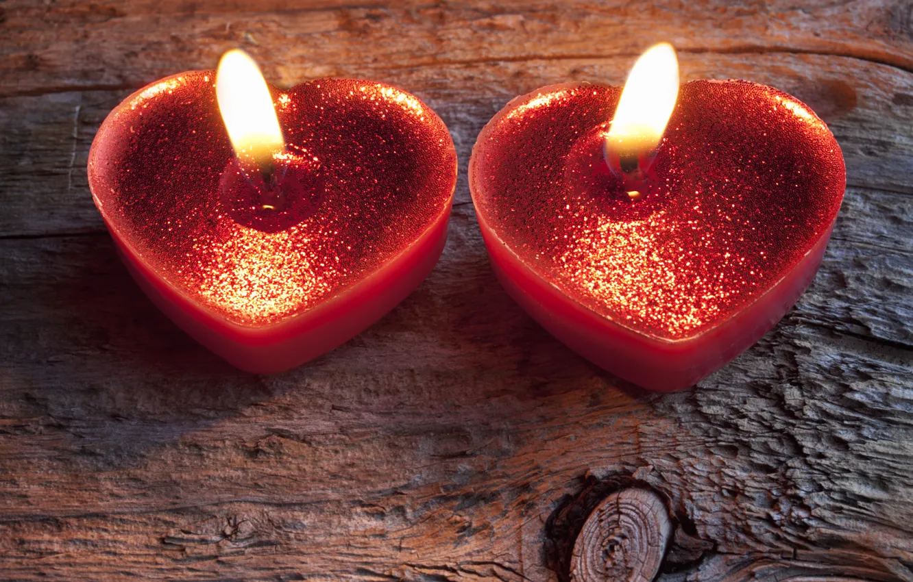 Photo wallpaper romance, heart, candles, light, heart, romantic, valentine's day, candle