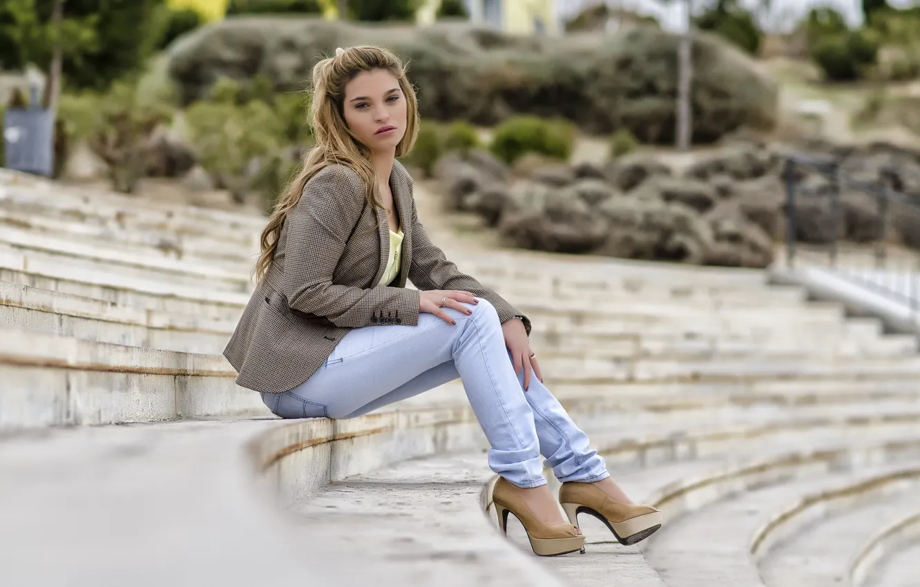 Photo wallpaper look, model, hair, Andrea Munoz