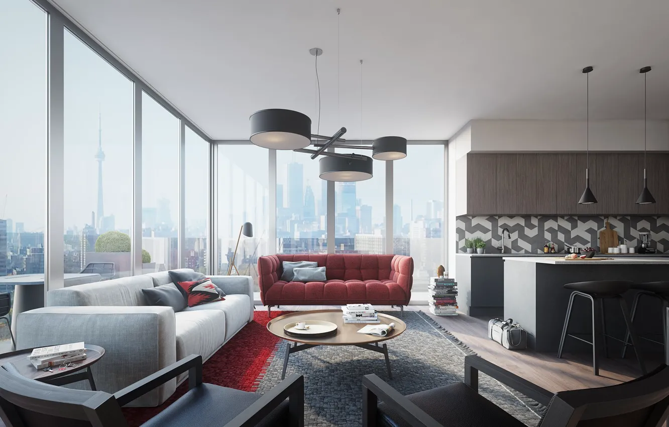 Photo wallpaper interior, apartment, living space