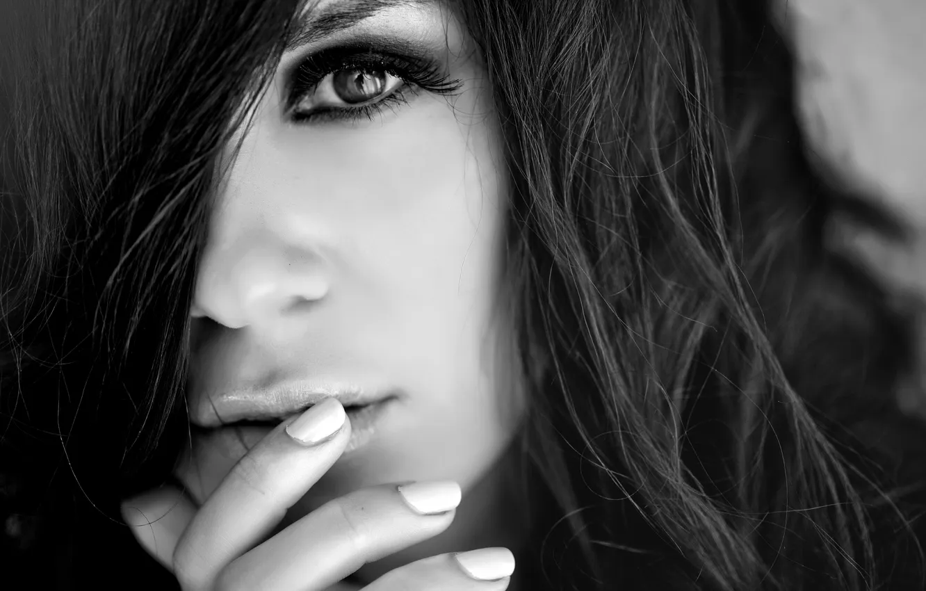 Photo wallpaper sexy, model, look, reflecting the photographer