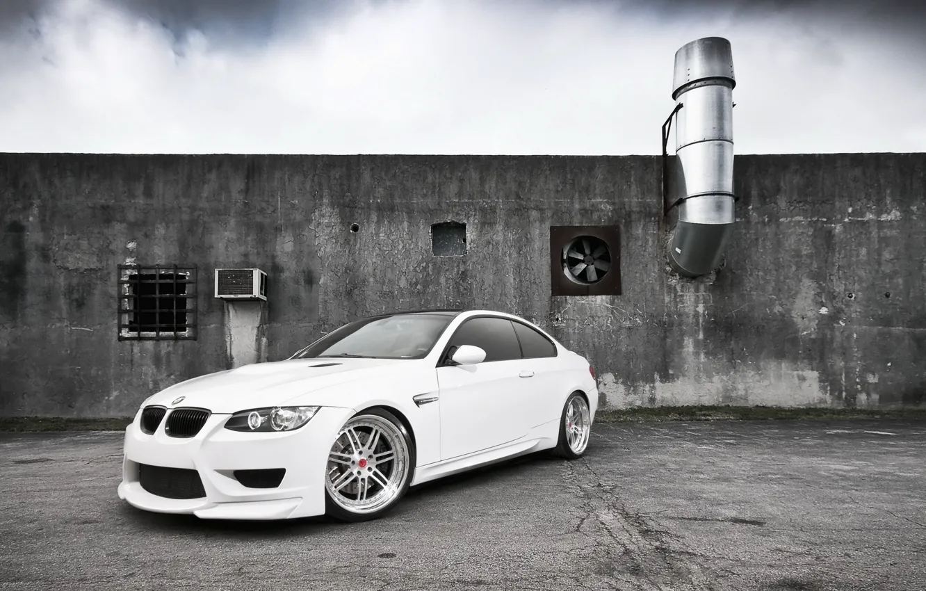 Photo wallpaper tuning, white, BMW M3