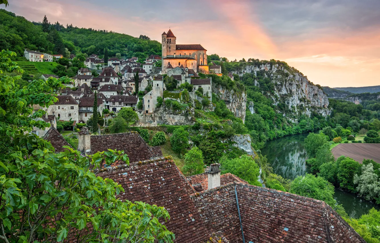 Photo wallpaper castle, France, Occitane, Lo River Valley