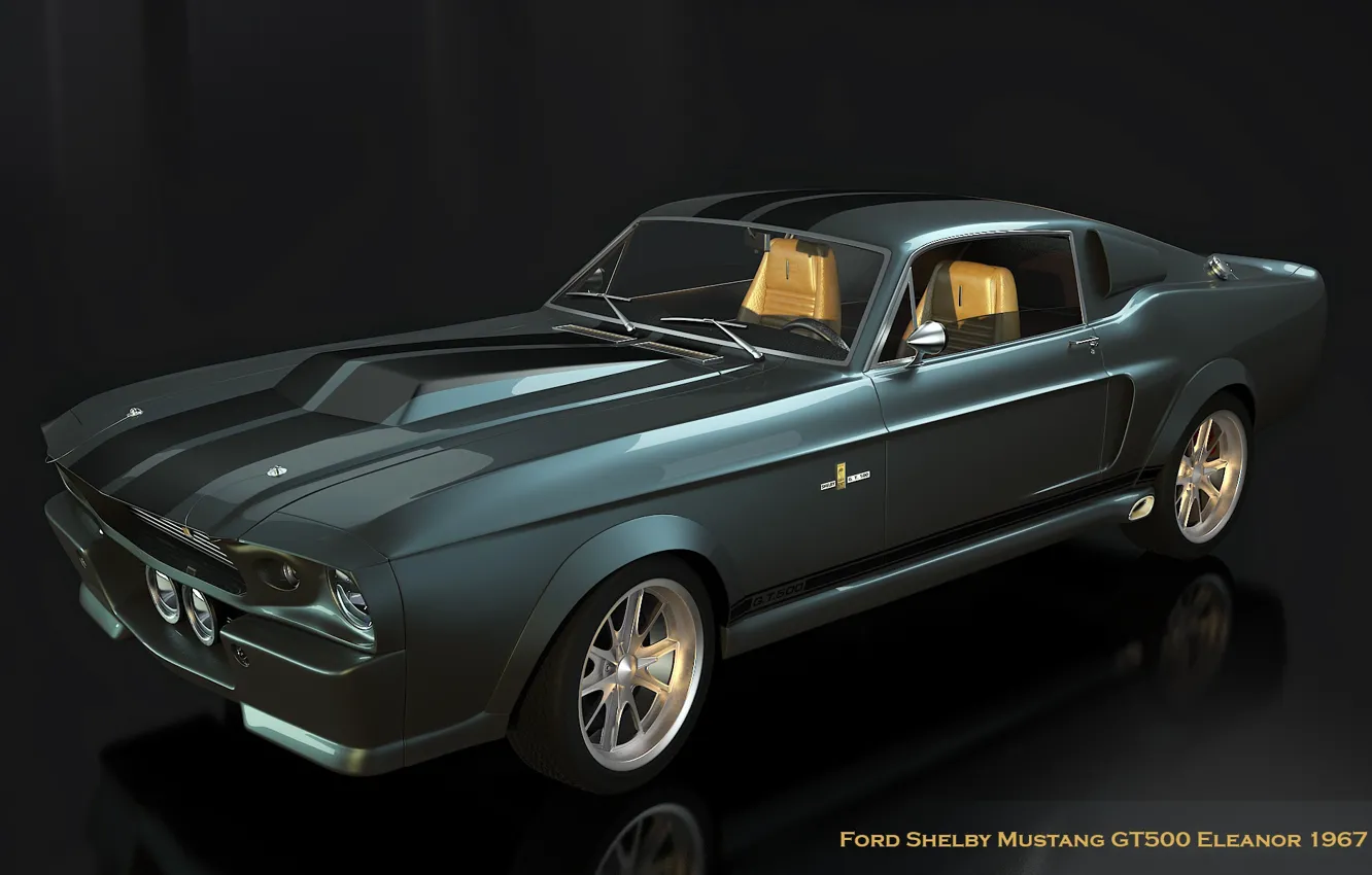Photo wallpaper retro, Mustang, Ford, Shelby, 1967, Leanor