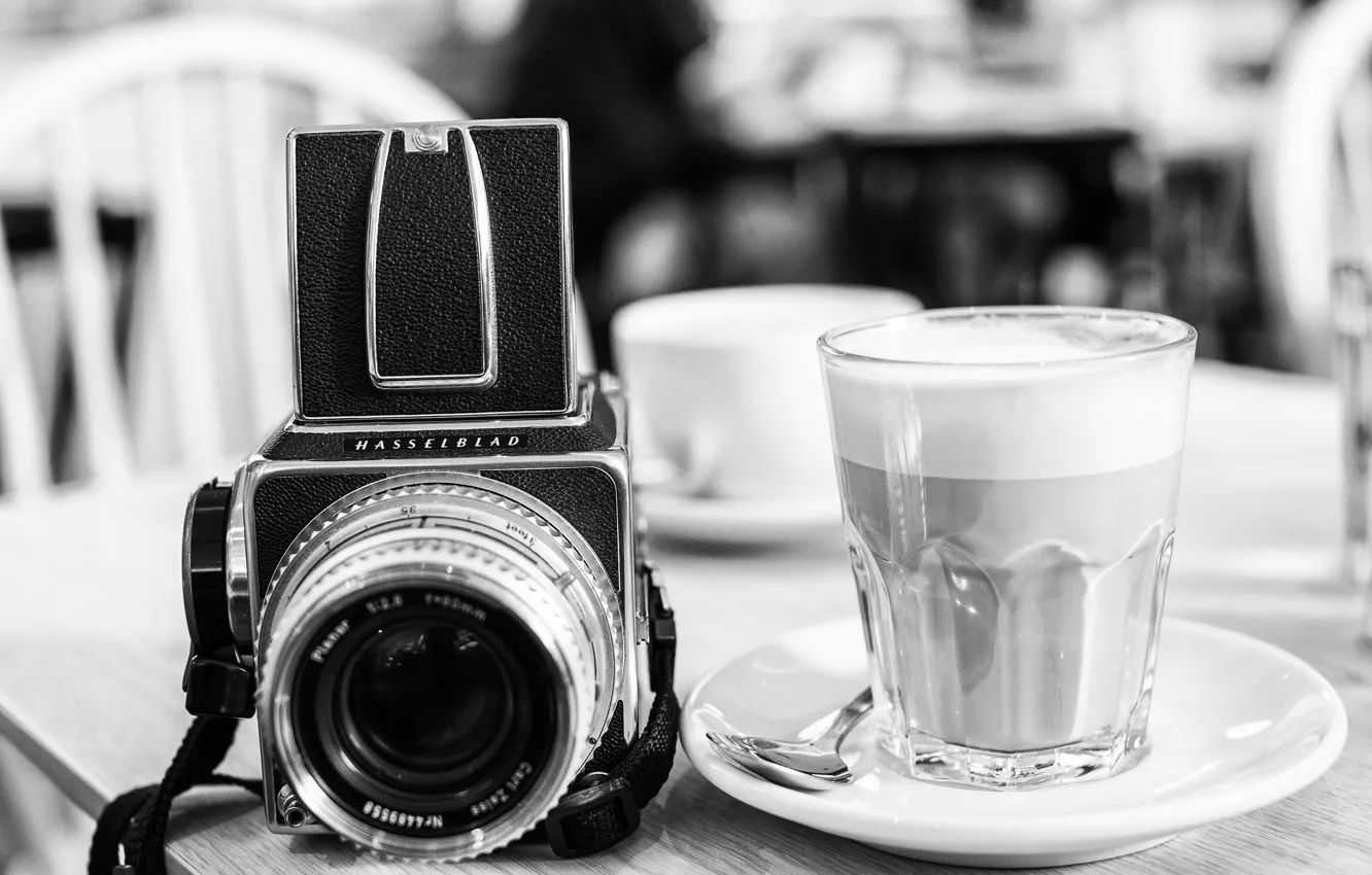 Photo wallpaper glass, style, background, widescreen, Wallpaper, black and white, camera, the camera