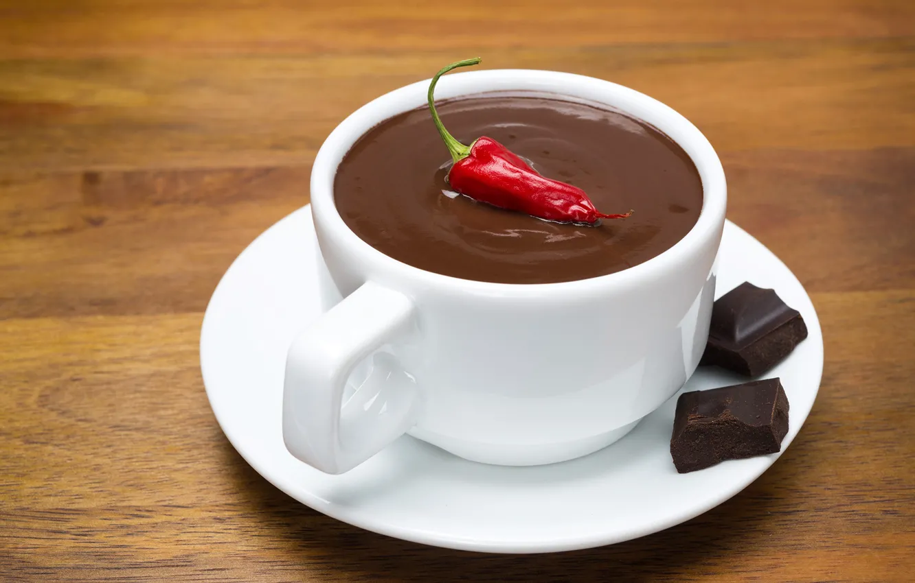 Photo wallpaper chocolate, Cup, pepper, sweet