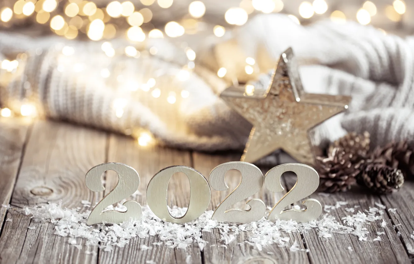 Photo wallpaper decoration, new year, Christmas, figures, Christmas, vintage, winter, bokeh