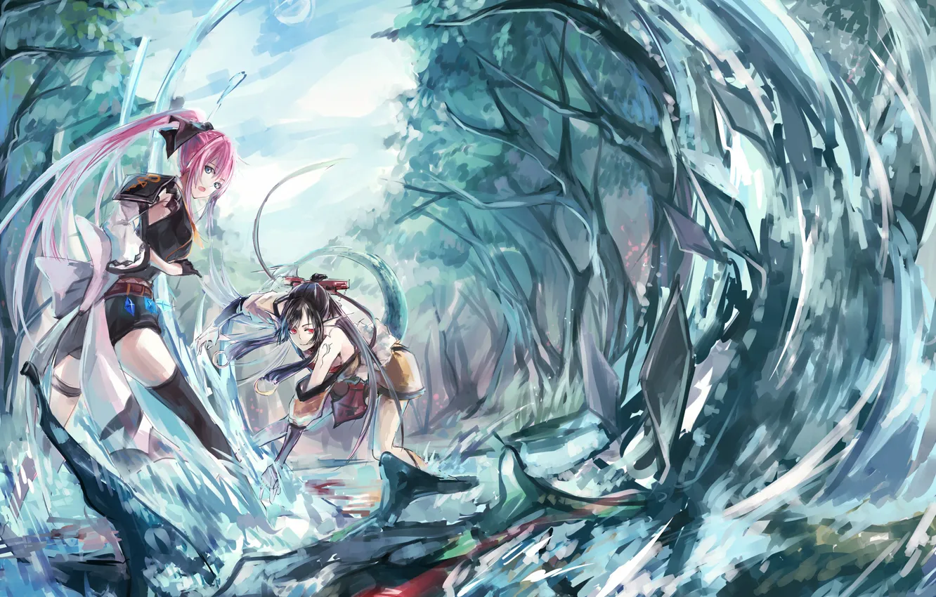 Photo wallpaper forest, girl, snow, magic, surprise, art, nakadai chiaki