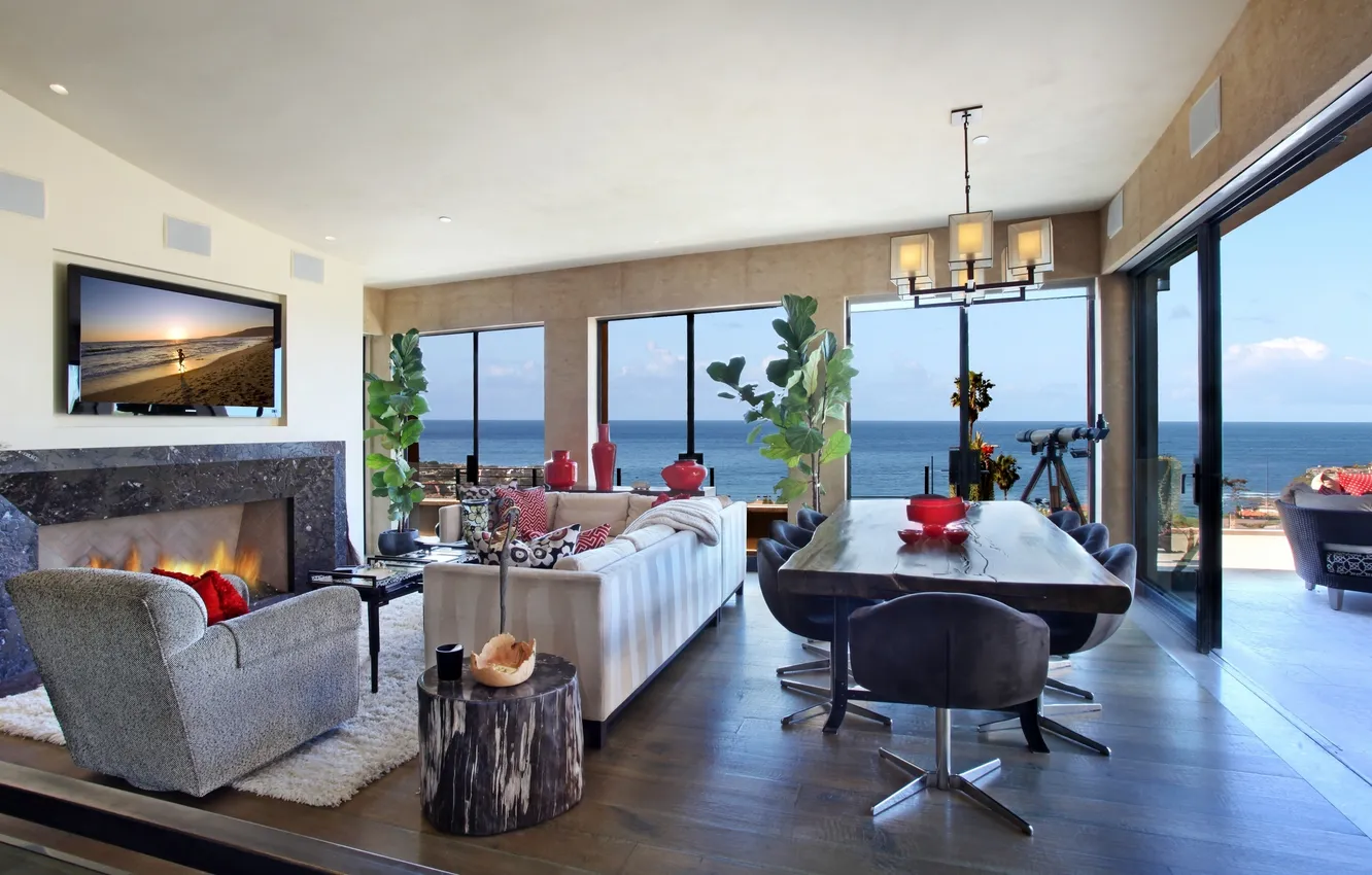 Photo wallpaper design, style, Villa, home, interior, living room