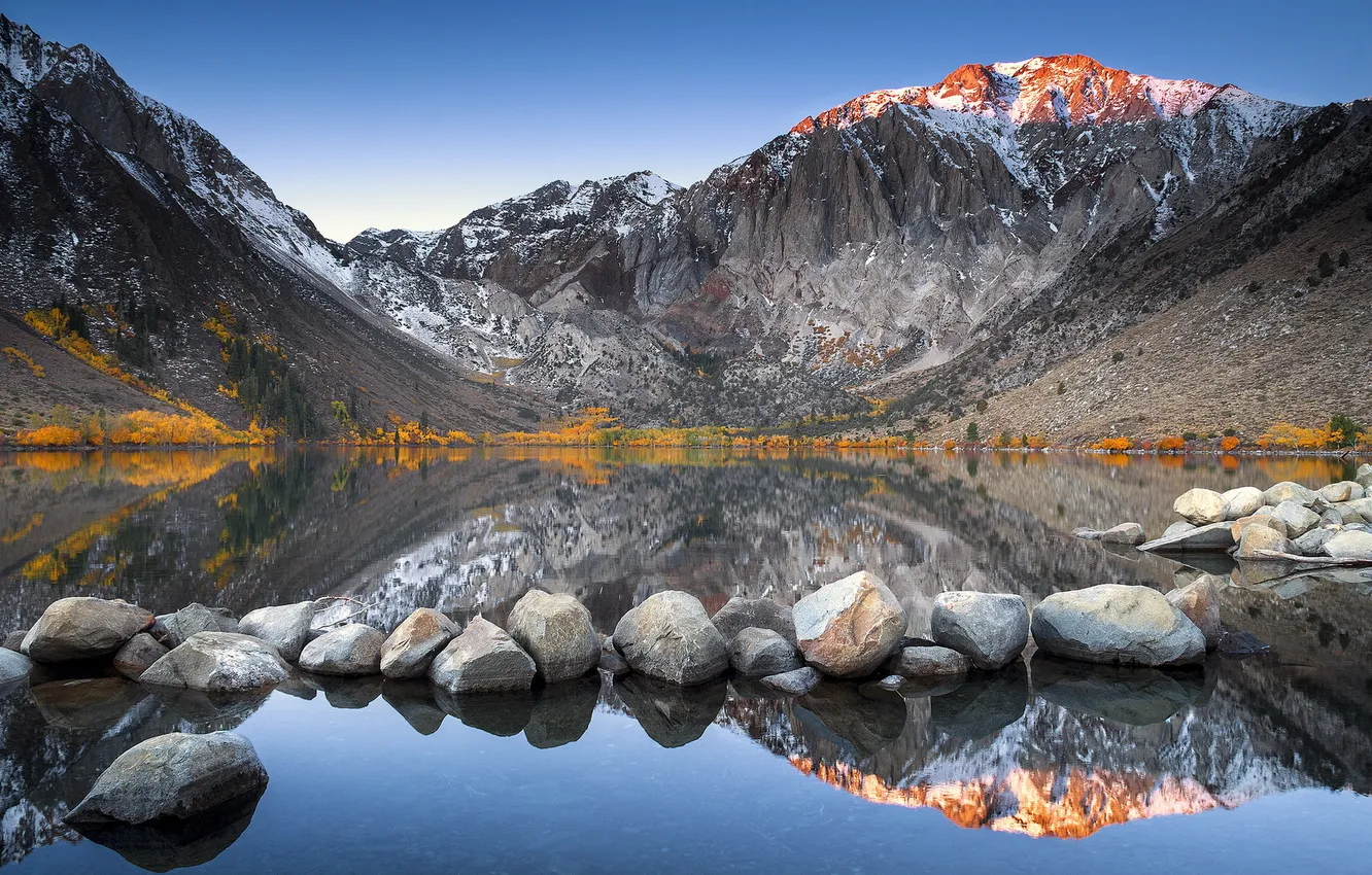 Photo wallpaper landscape, mountains, lake