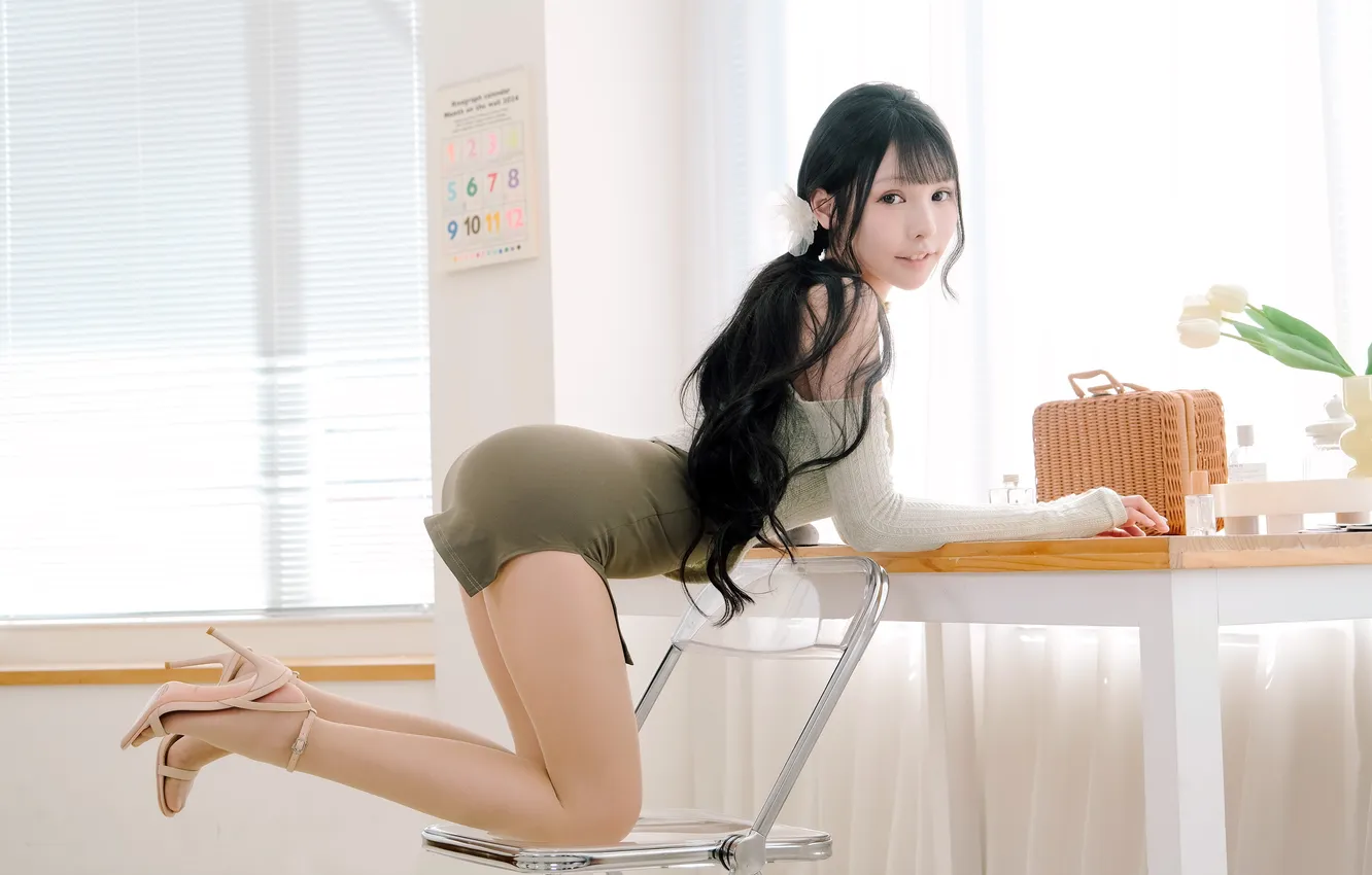 Photo wallpaper look, girl, Asian