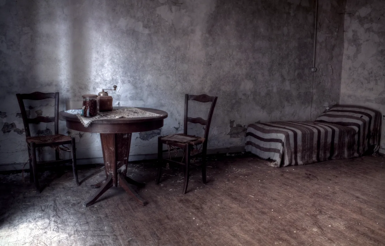 Photo wallpaper table, bed, chair