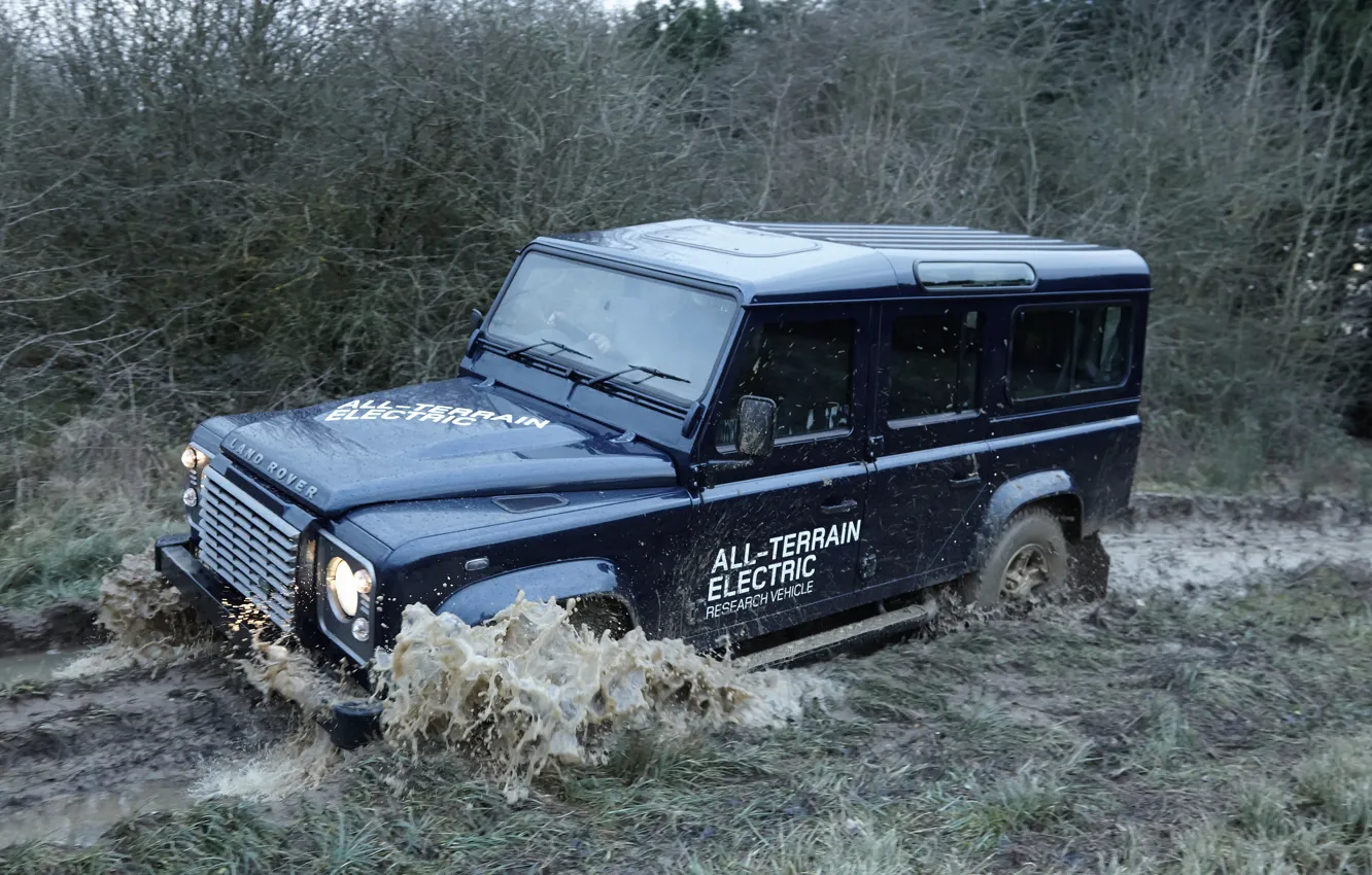 Photo wallpaper dirt, prototype, Land Rover, Defender, 2013, All-terrain Electric Research Vehicle