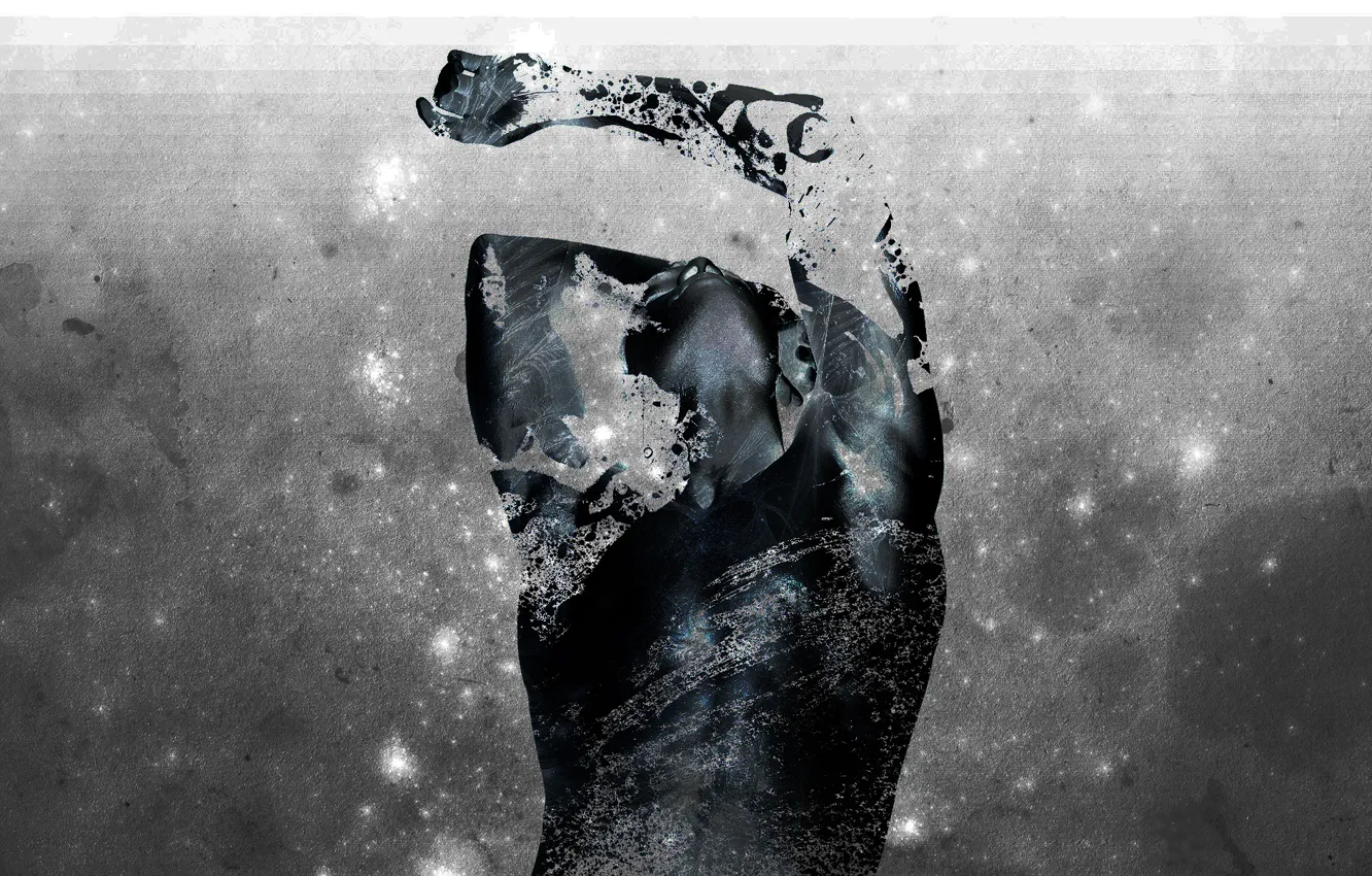 Photo wallpaper figure, people, silhouette, image, art