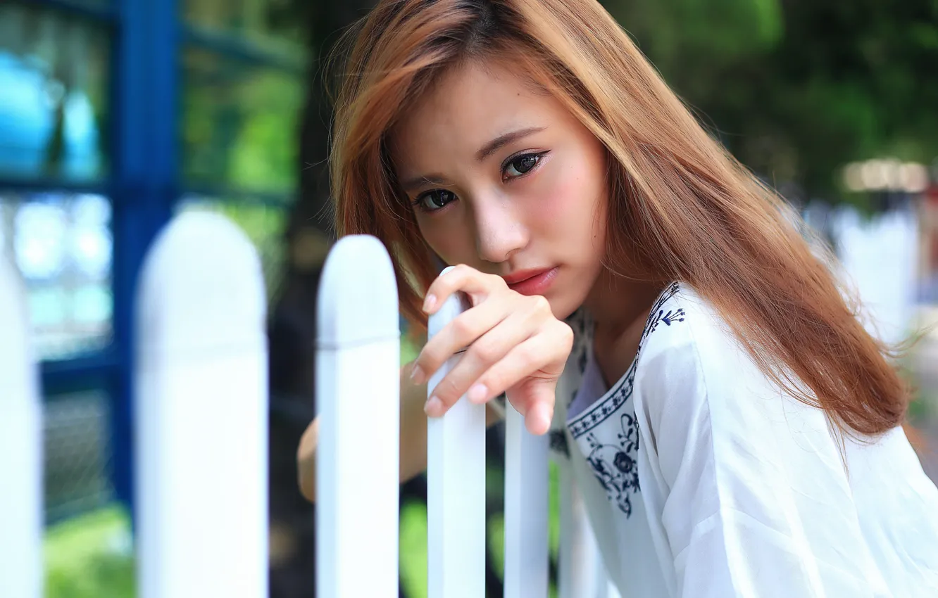 Photo wallpaper look, face, background, Asian