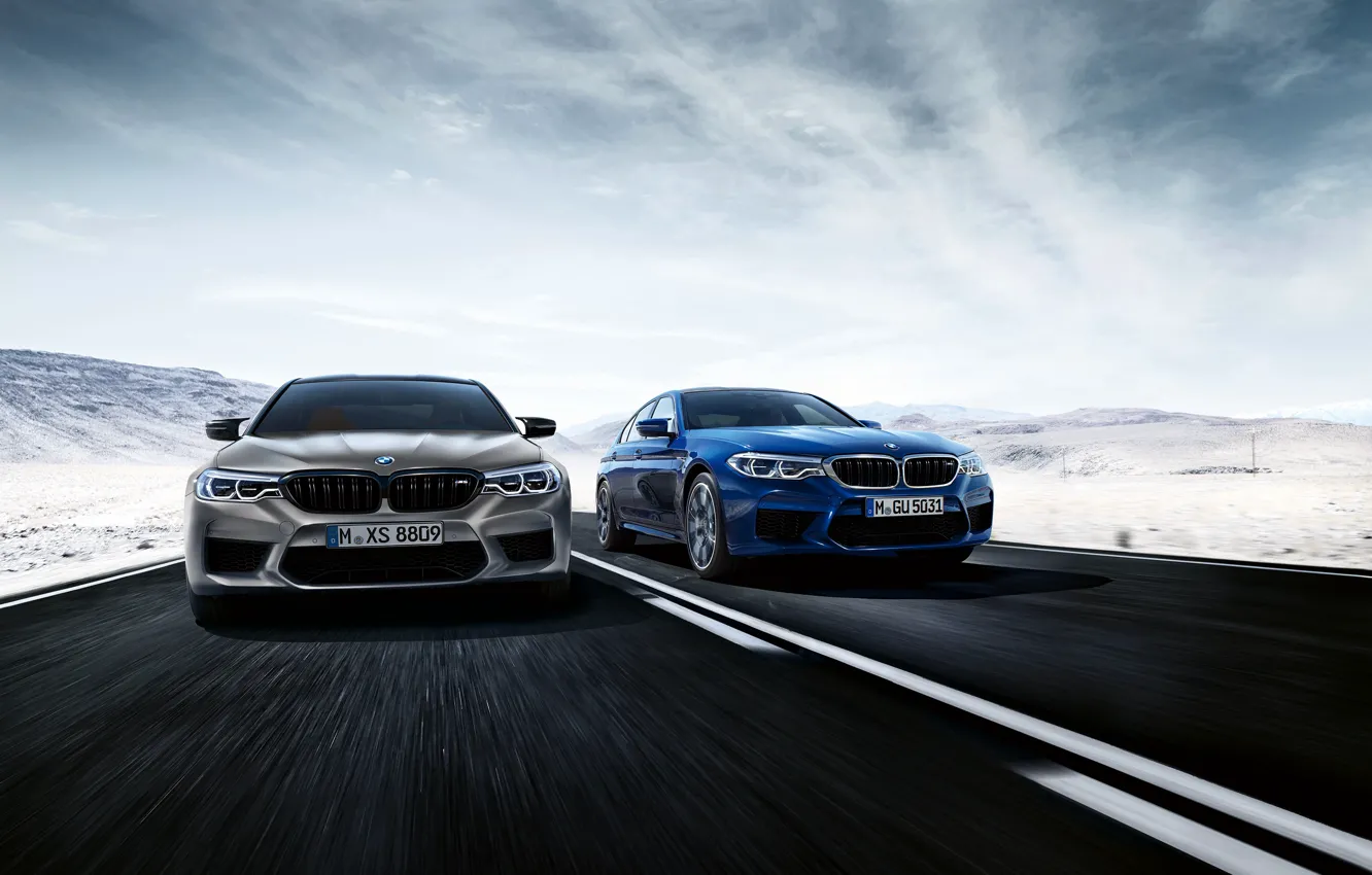 Photo wallpaper road, BMW, 2018, M5, V8, F90, M5 Competition