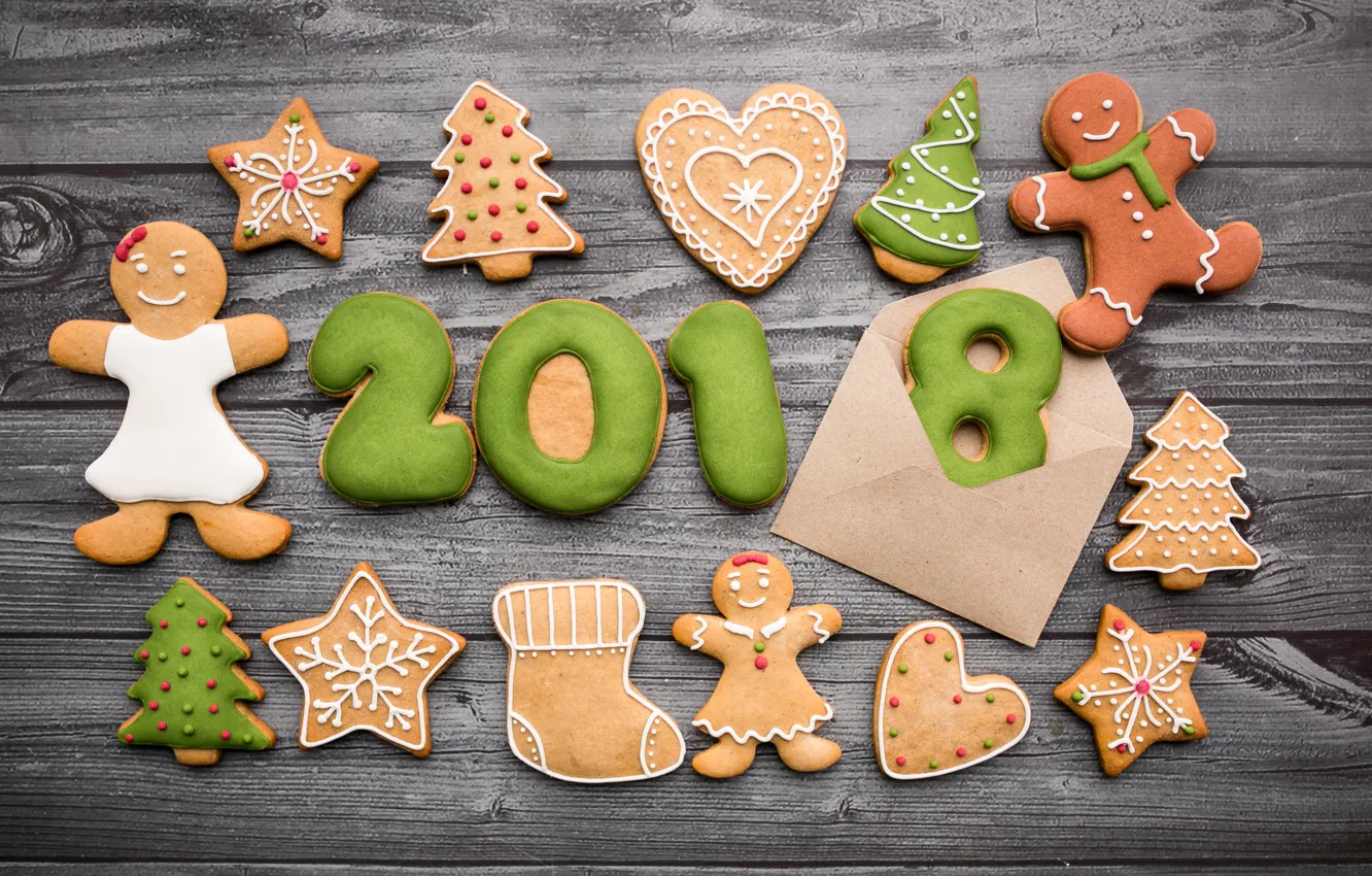 Photo wallpaper holiday, cookies, New year, Christmas, decor, Xmas, holiday, cookies