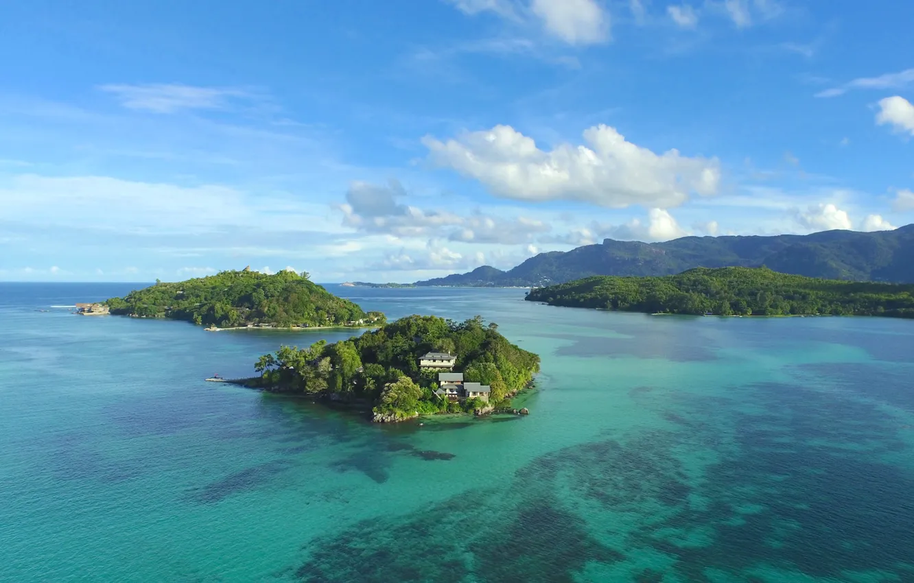 Photo wallpaper the ocean, island, Seychelles
