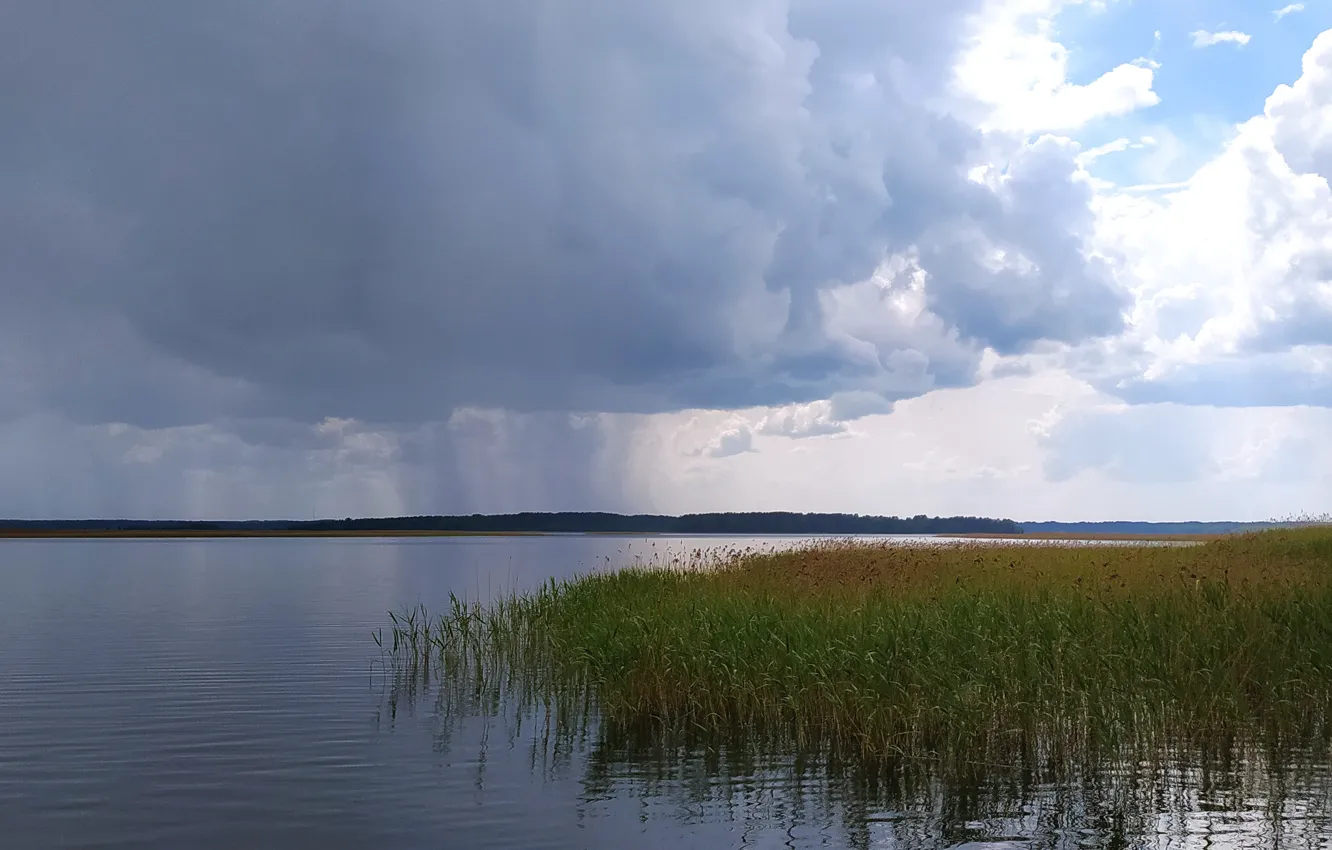Photo wallpaper the storm, nature, lake