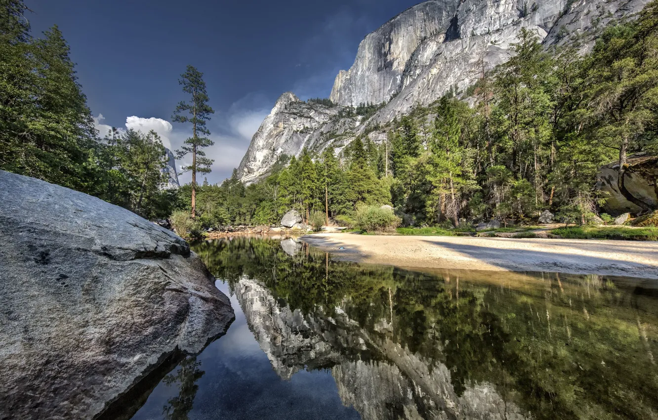 Photo wallpaper landscape, nature, river, beauty