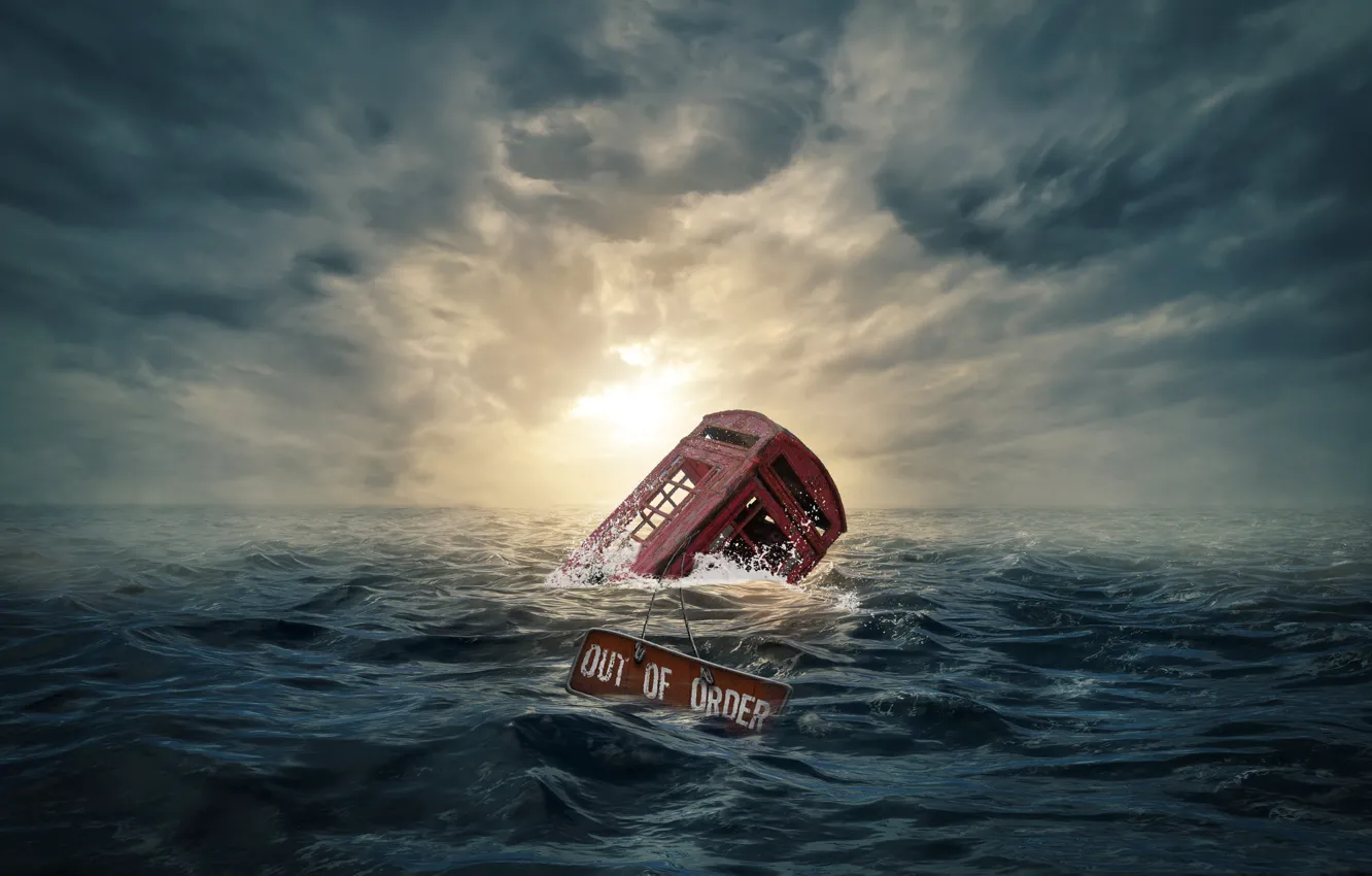 Photo wallpaper sea, wave, booth