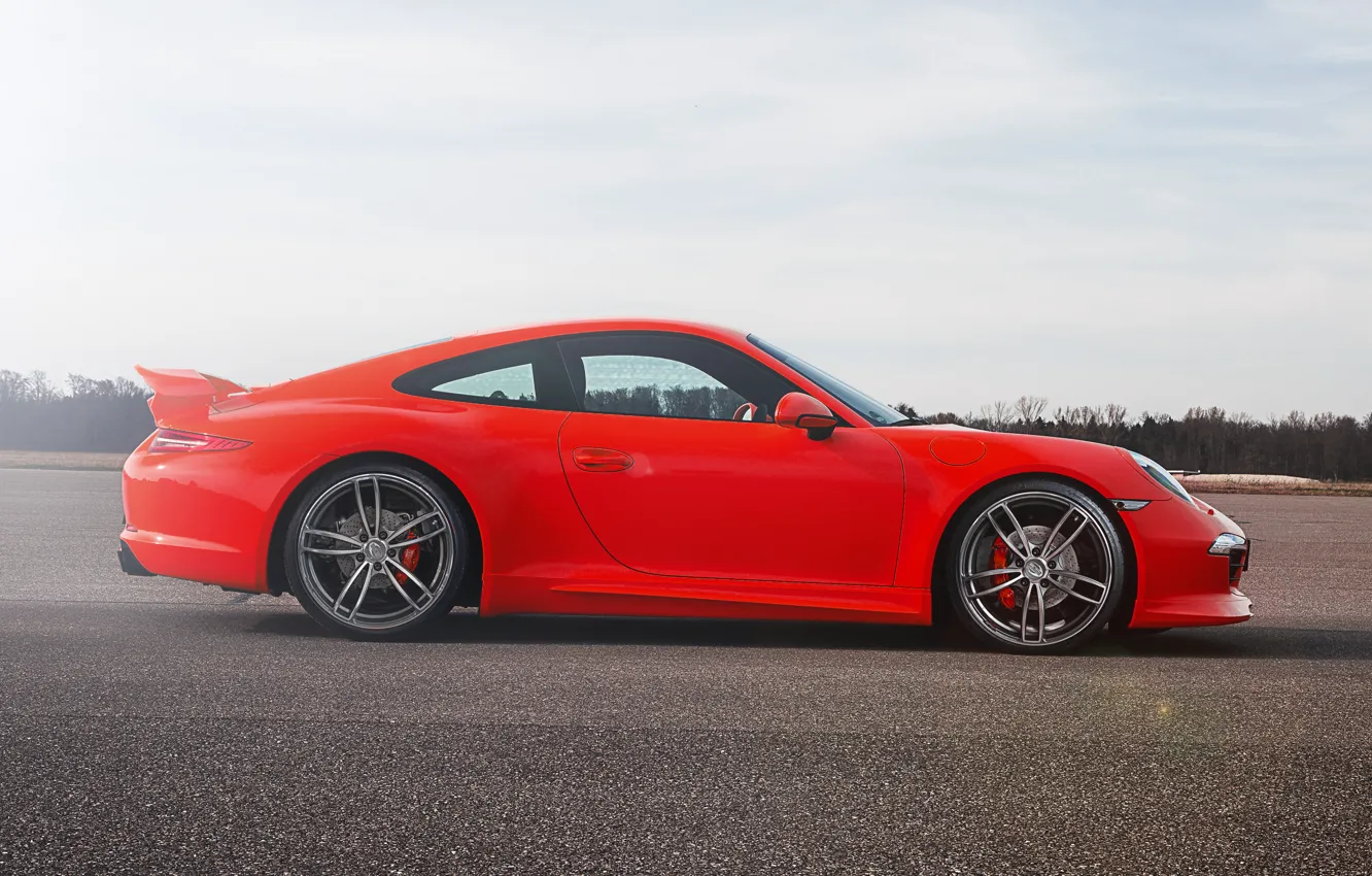 Photo wallpaper coupe, 911, Porsche, 2012, Porsche, red, Carrera, TechArt