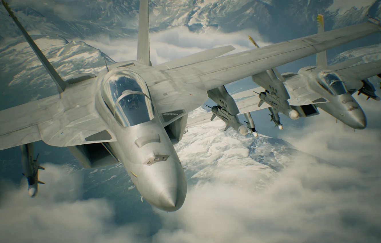 Photo wallpaper game, aircraft, war, cloud, hunt, montain, kumo, missiles