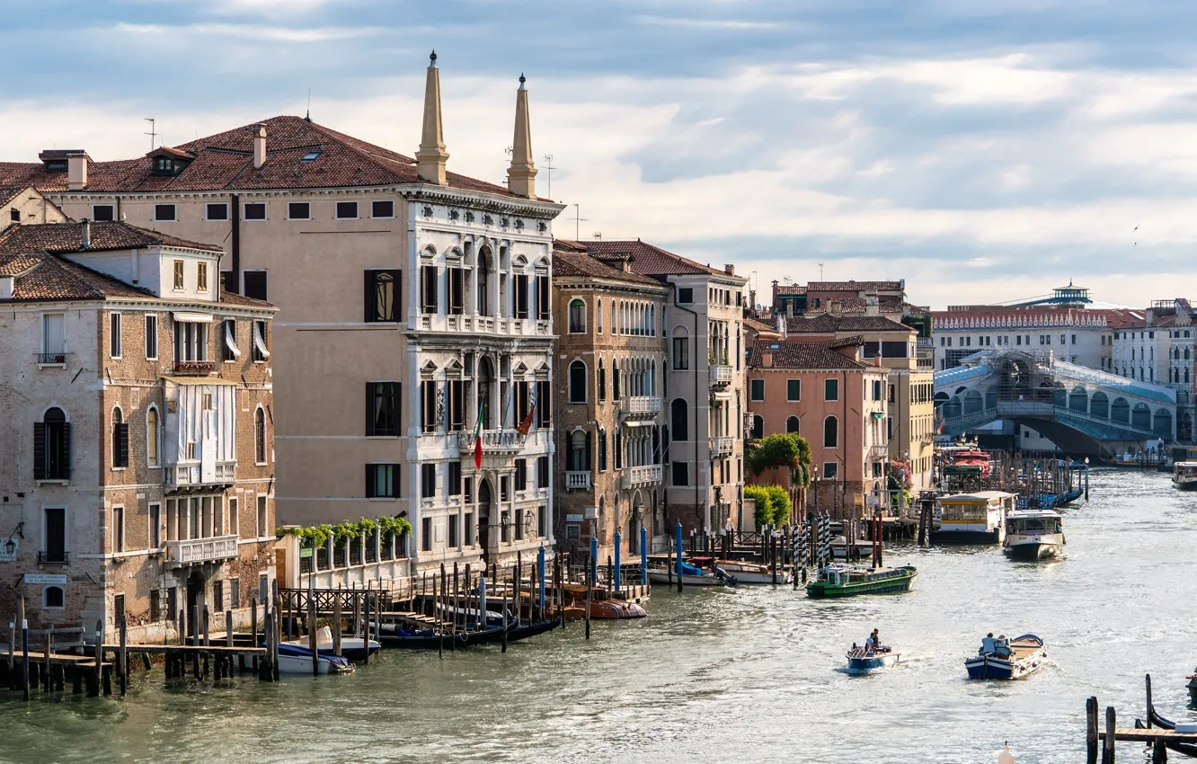 Photo wallpaper city, wallpaper, italy, venice, canal, rialto