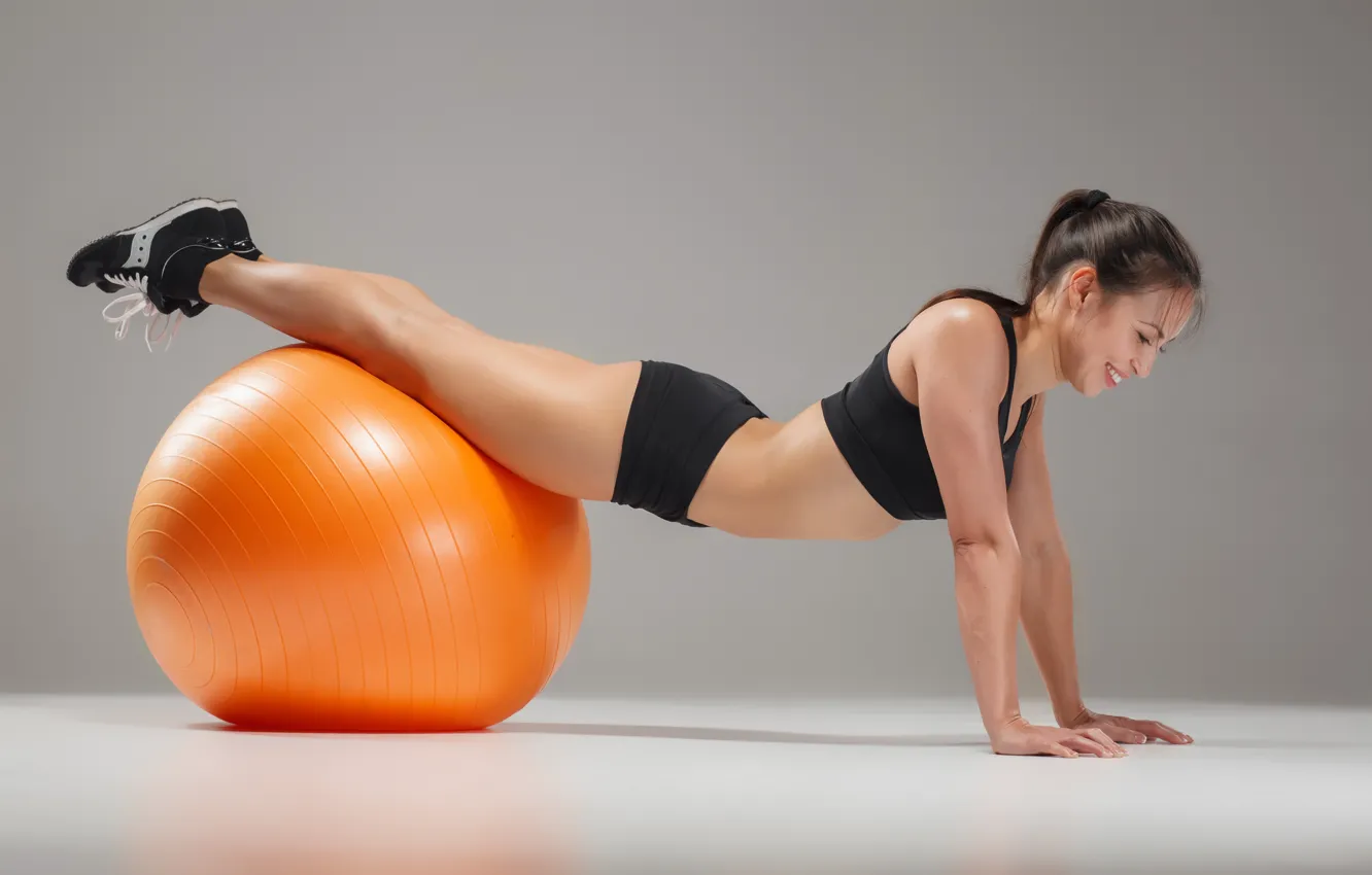 Photo wallpaper ball, female, workout, fitness