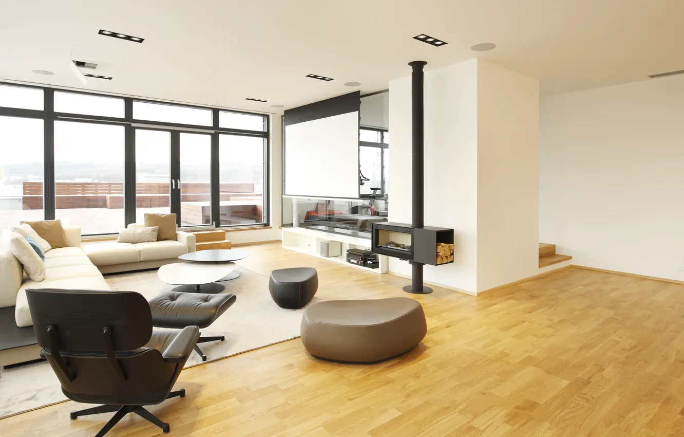 Photo wallpaper interior, Prague, living space