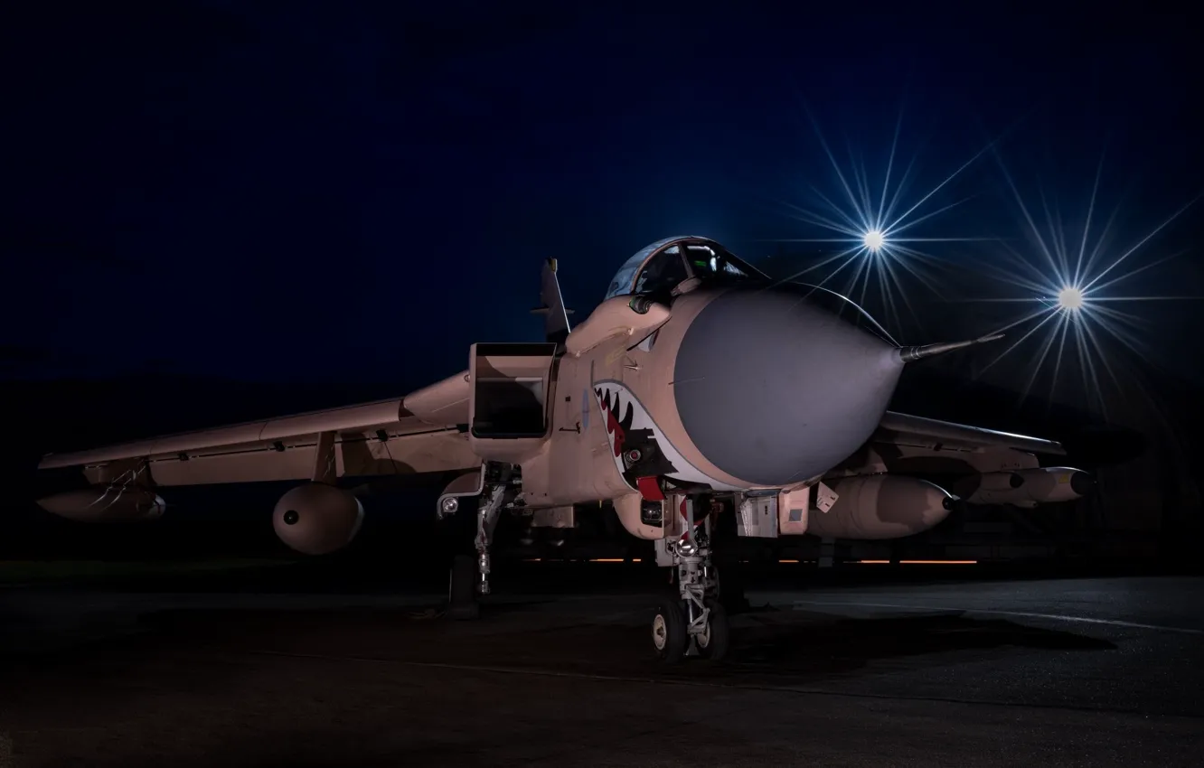 Photo wallpaper night, teeth, mouth, the plane, Panavia Tornado