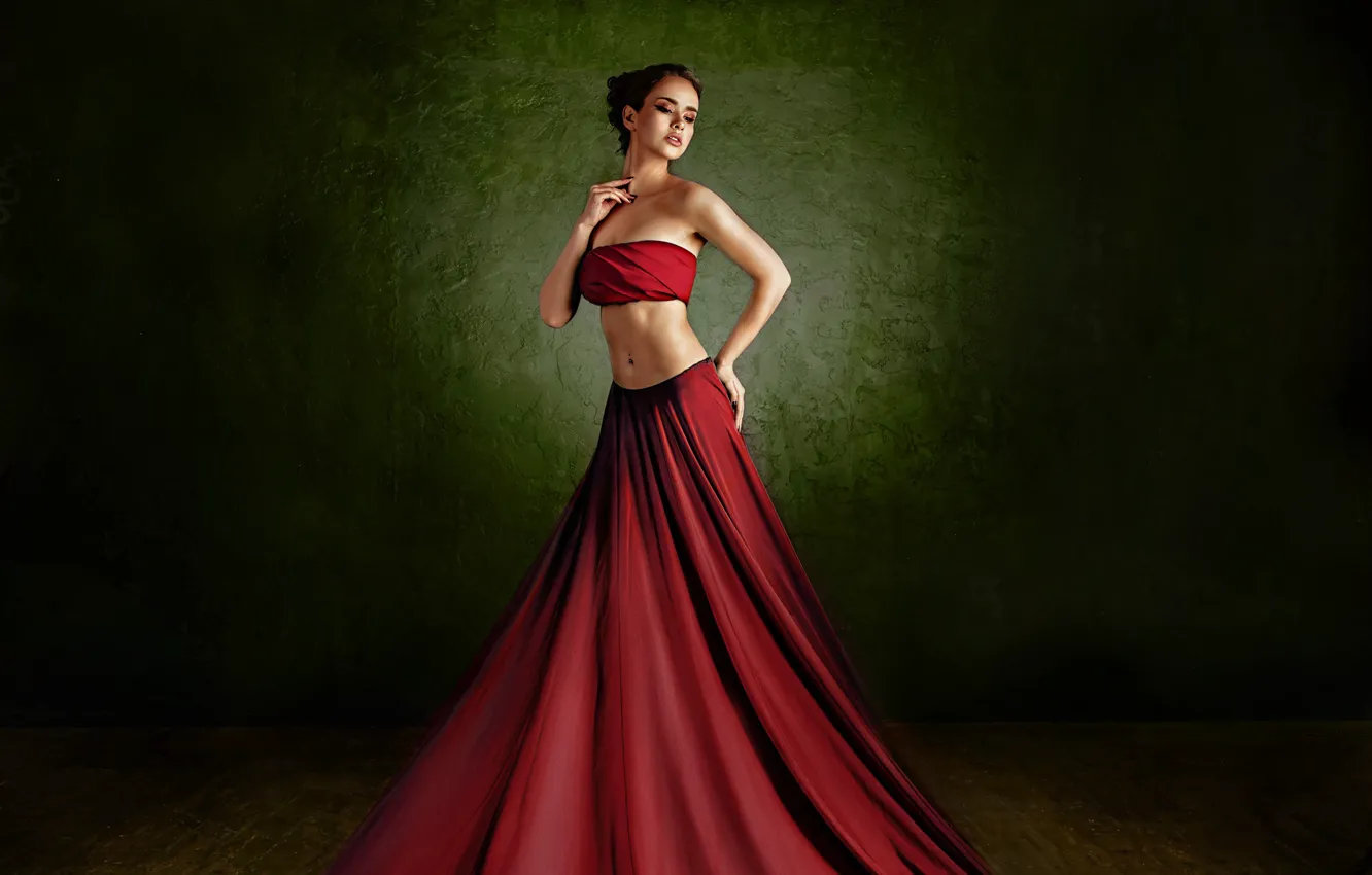 Photo wallpaper girl, hair, skirt, Albert Forest, Elena Shabalina