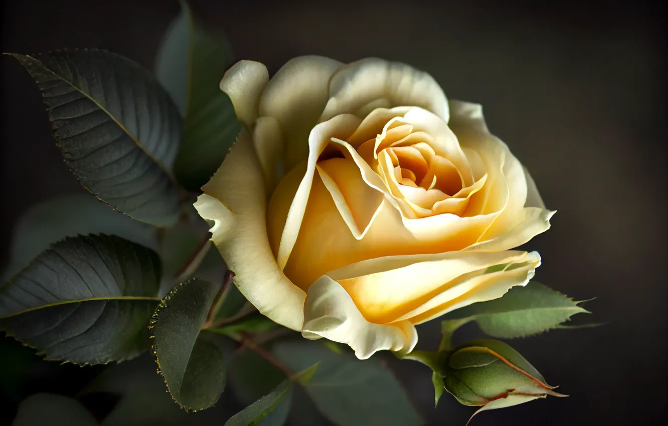 Photo wallpaper rose, art, digital art, digital art, AI art, neural network, digital painting, the art of …