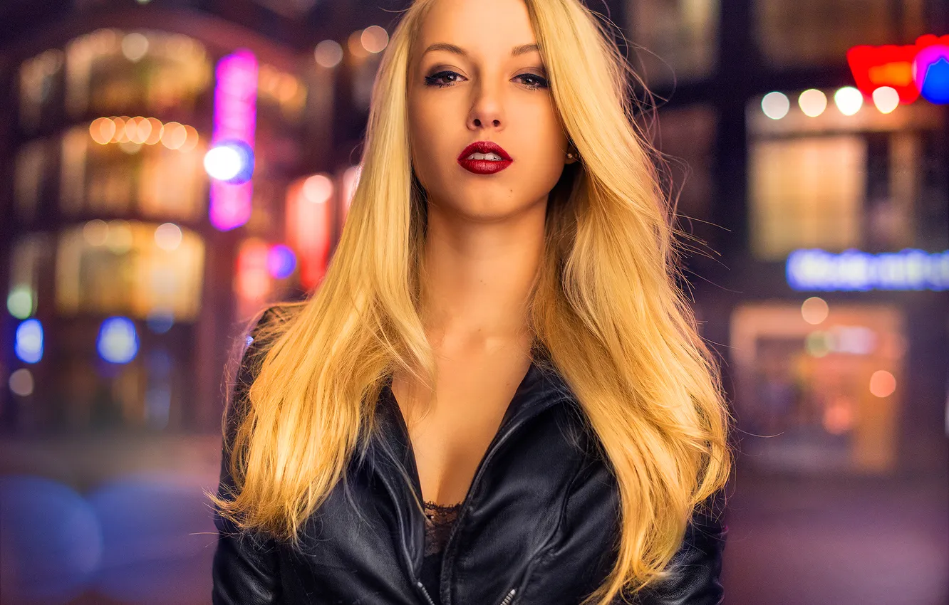 Photo wallpaper city, light, sexy, view, model, hair, sensual, blonde