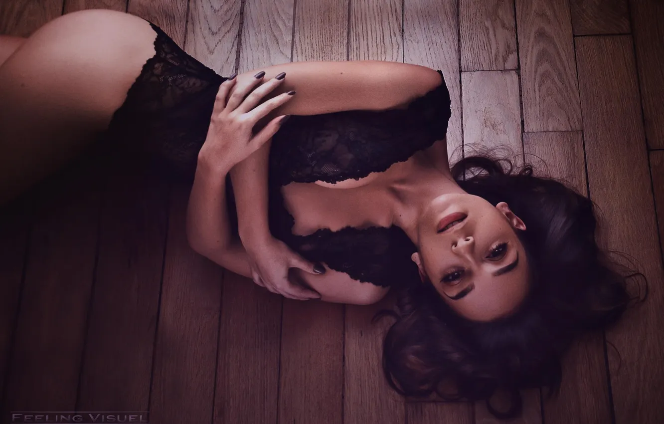 Photo wallpaper girl, pose, model, underwear