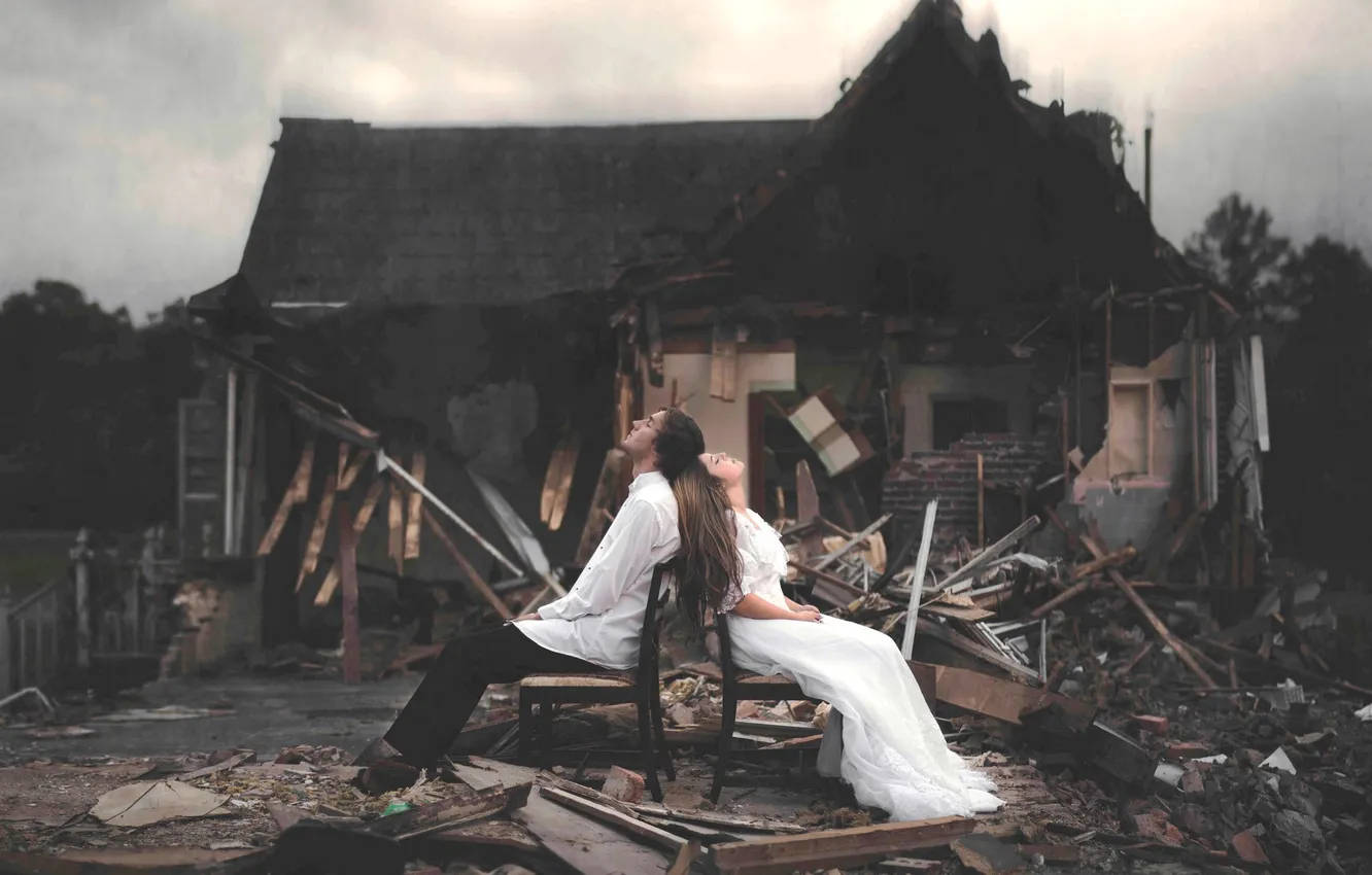 Photo wallpaper girl, mood, home, guy