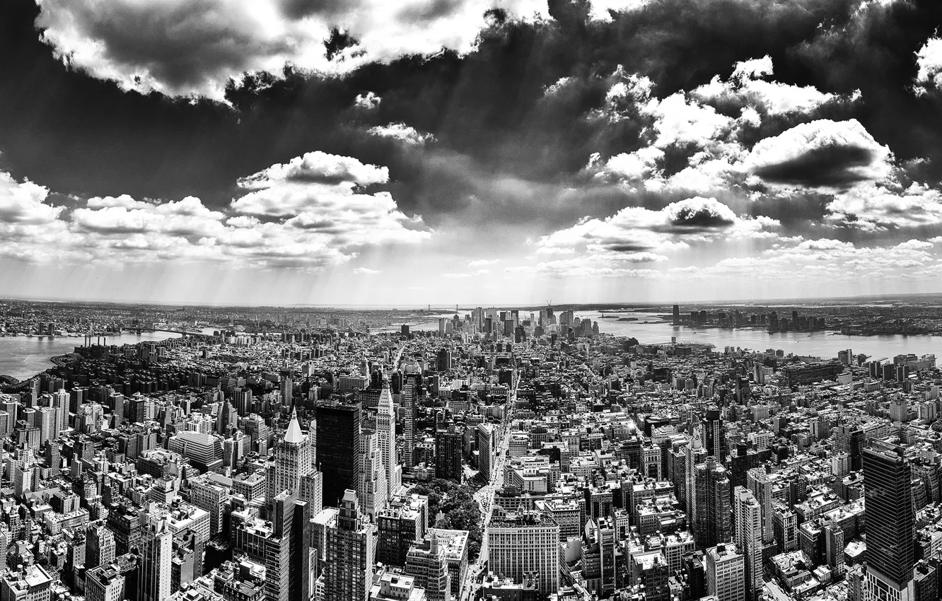 Photo wallpaper the city, height, new york