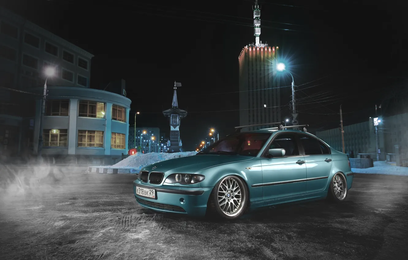 Photo wallpaper BMW, Blue, BMW, E46, 3 Series