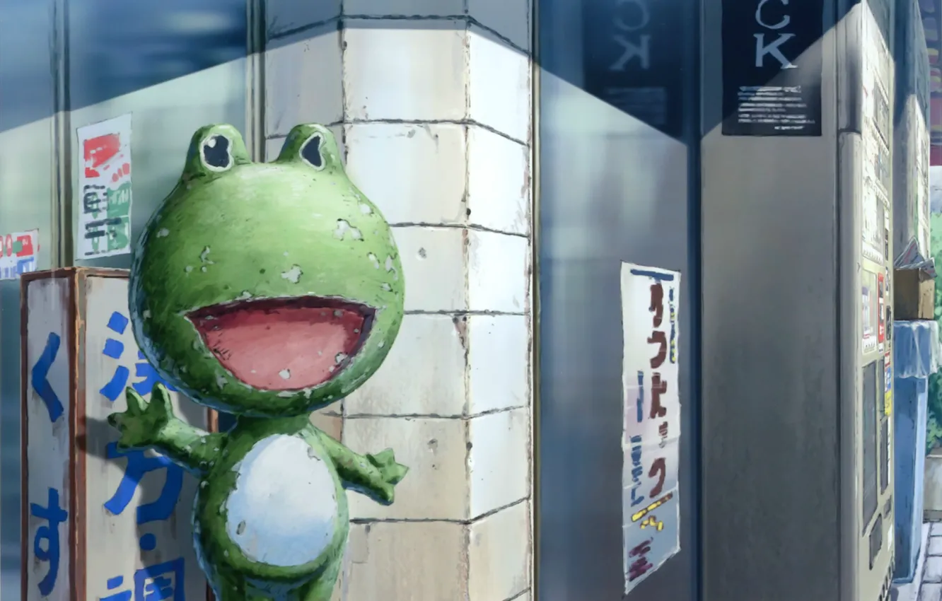Photo wallpaper street, frog, characters, manga, shop, Kowarekake no Orgel