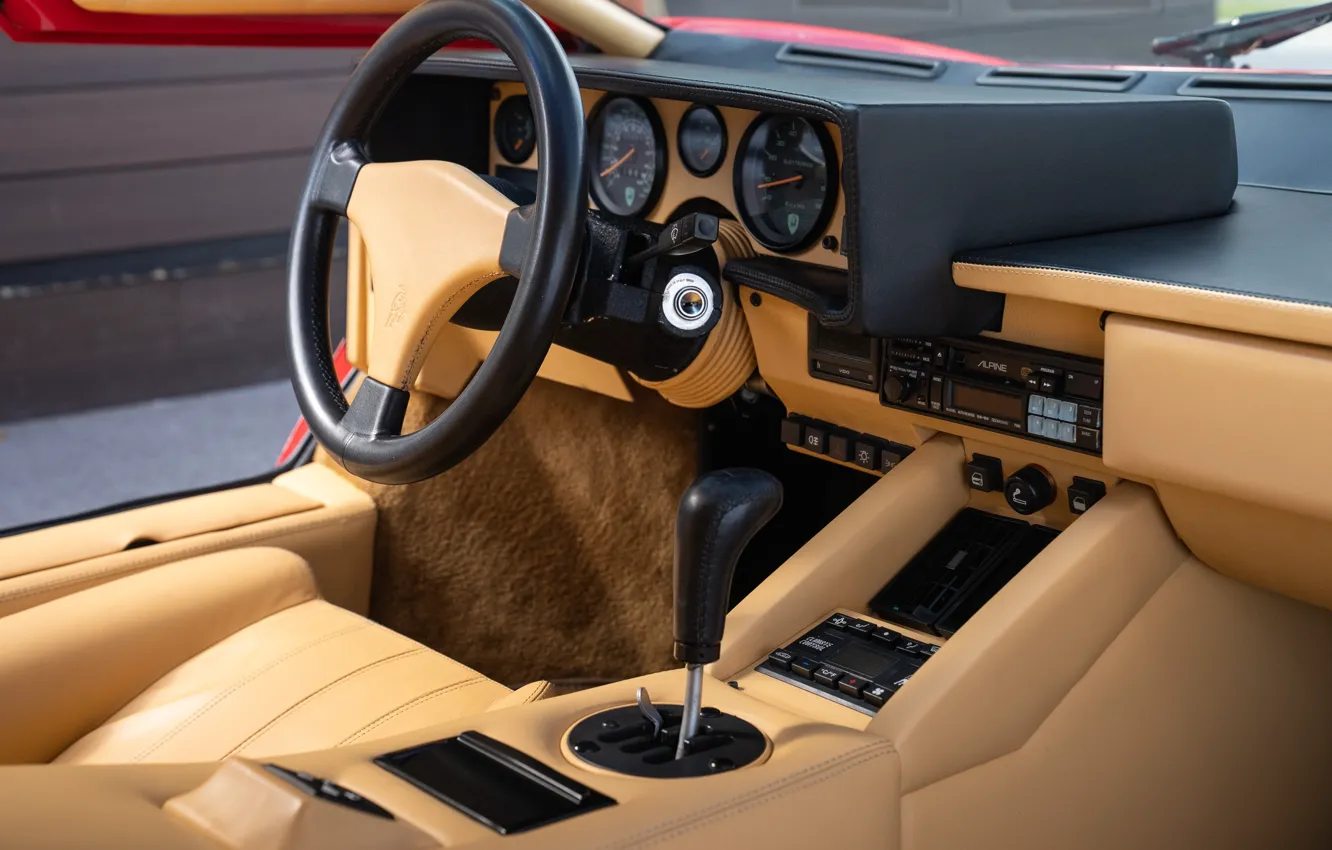 Photo wallpaper Lamborghini, Countach, Lamborghini, the interior of the car, Lamborghini Countach 25th Anniversary