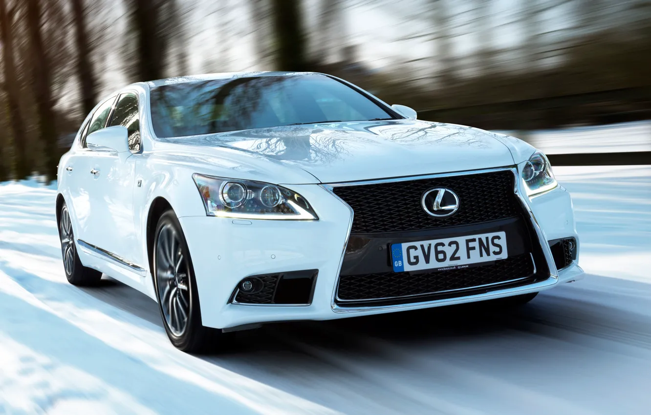 Photo wallpaper auto, white, speed, Lexus, Lexus, F-Sport, LS 460