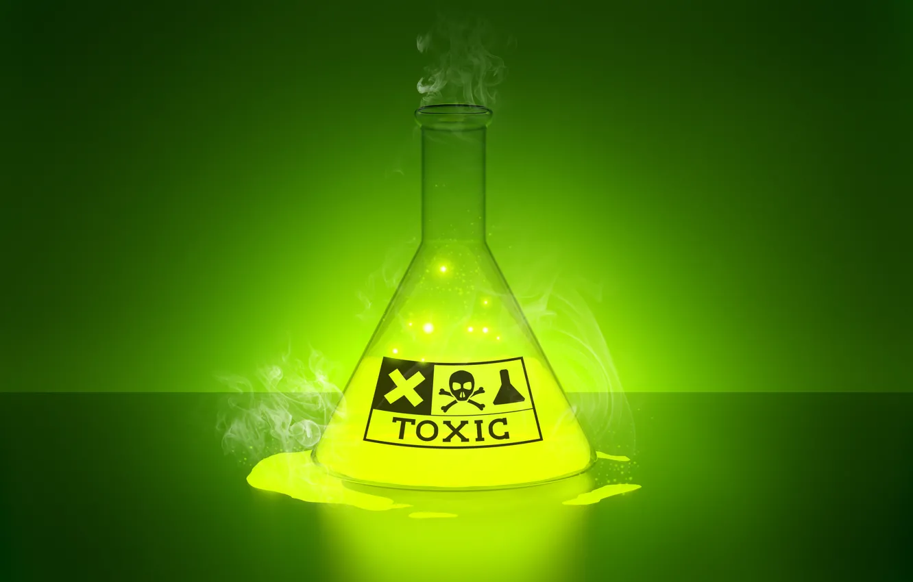 Photo wallpaper toxic, glow, liquid, laboratory
