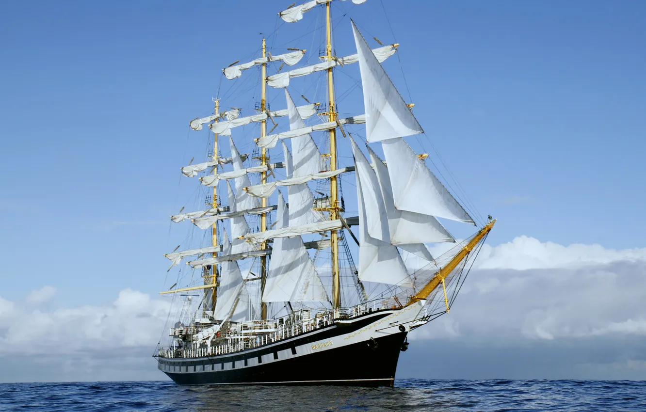 Photo wallpaper sailboat, Pallada, training