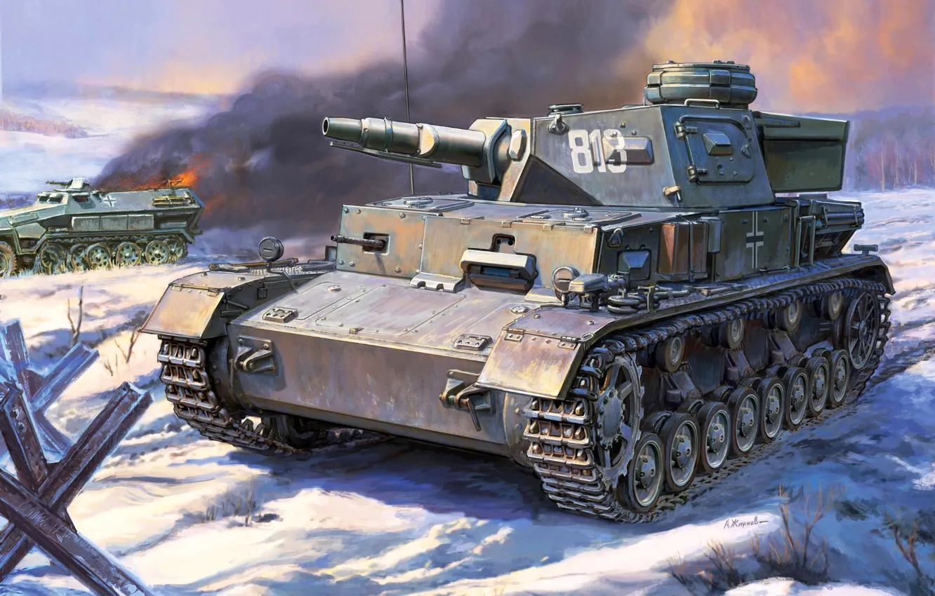 Photo wallpaper winter, snow, tank, Tank weapon, Pz.IV, Pz.KpfW.IV Ausf.E