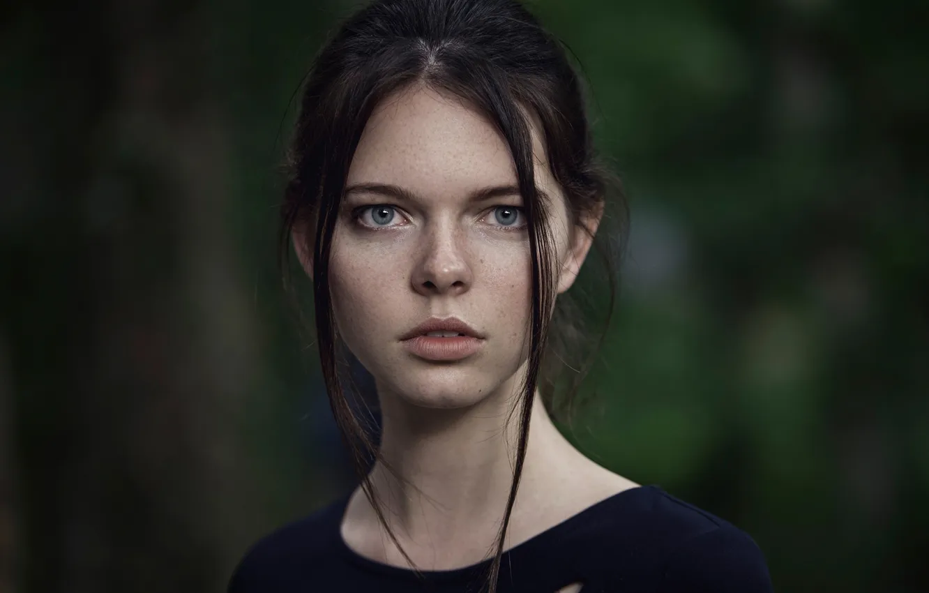 Photo wallpaper portrait, freckles, the beauty, curls, Maxim Guselnikov, Stella-Maria Bjornerud, Stella-Maria